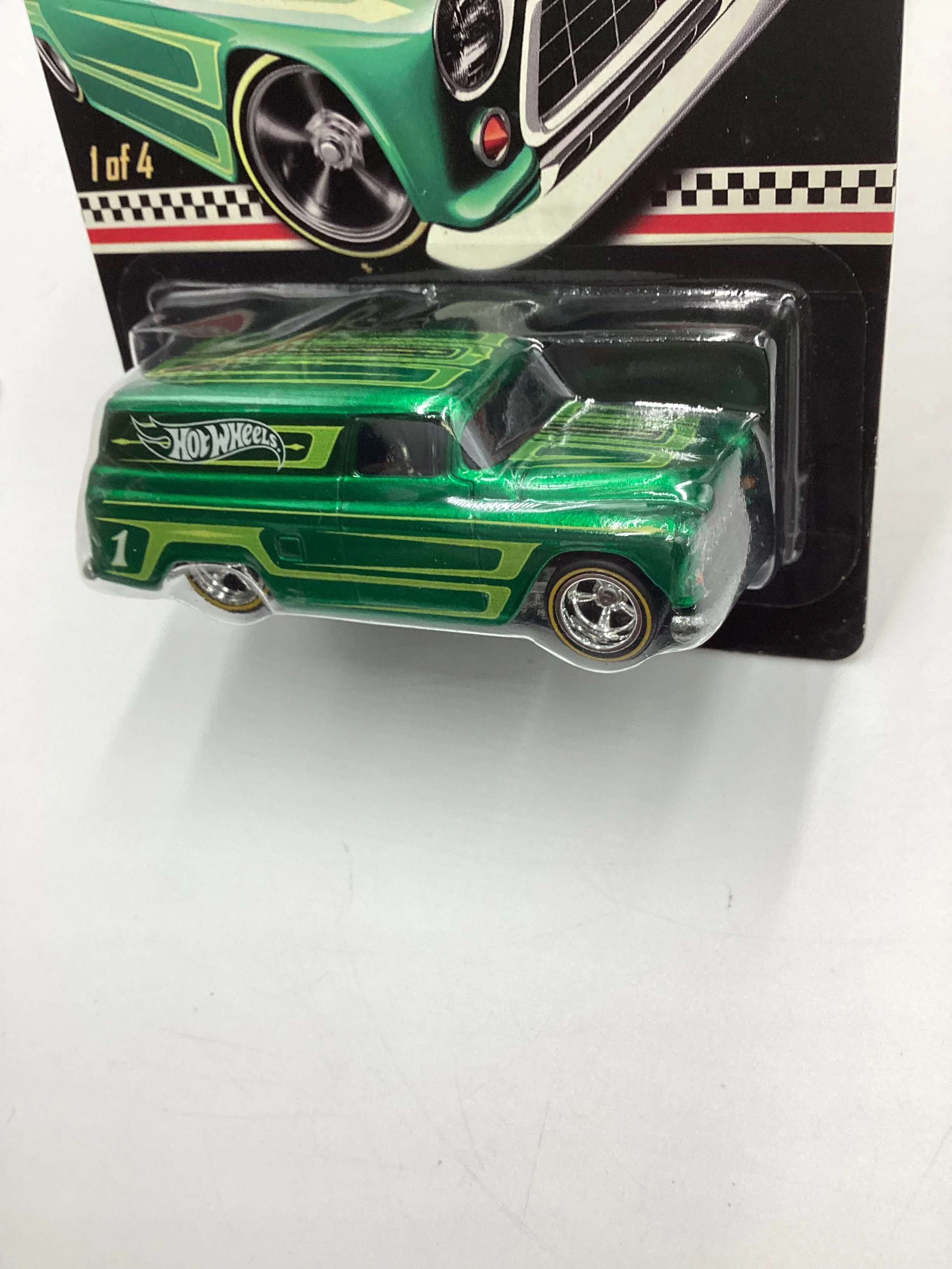 2012 Hot Wheels RLC Kmart Mail in #1 55 Chevy Panel Green Factory Sealed W/Protector - Image 4