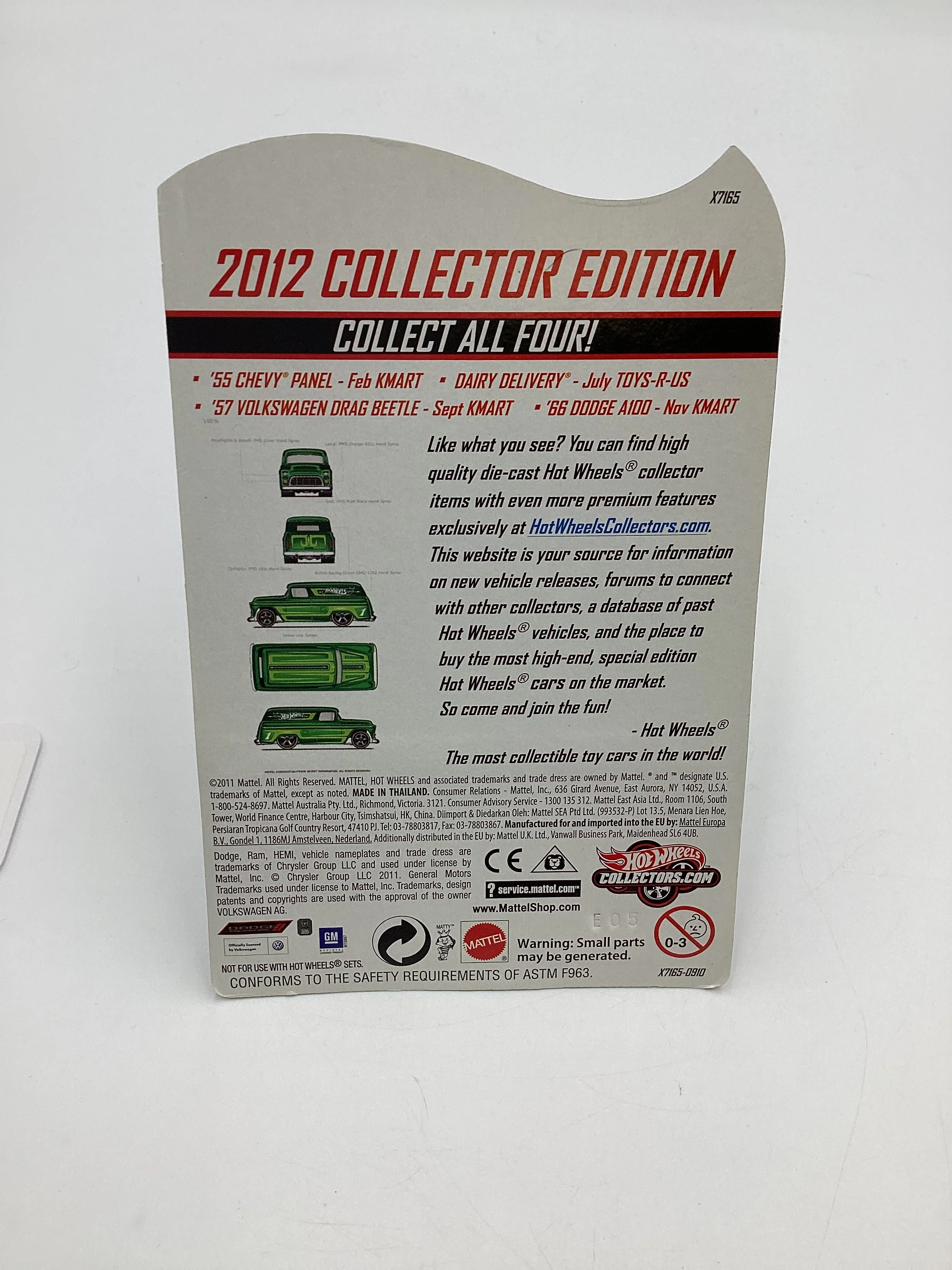 2012 Hot Wheels RLC Kmart Mail in #1 55 Chevy Panel Green Factory Sealed W/Protector - Image 7