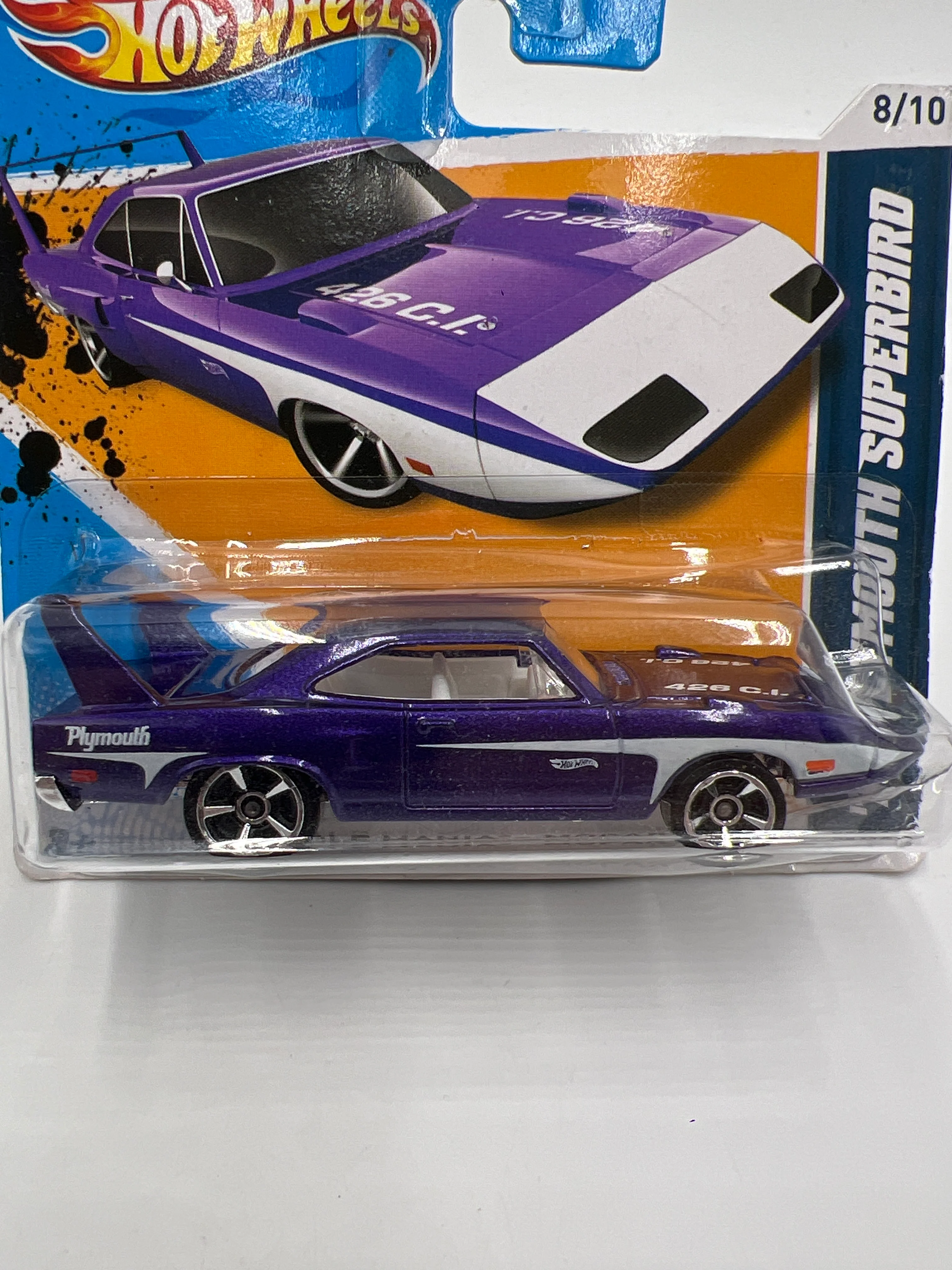 2012 Hot Wheels Short Card Muscle Mania Mopar #88 70 Plymouth Superbird Purple - Image 2
