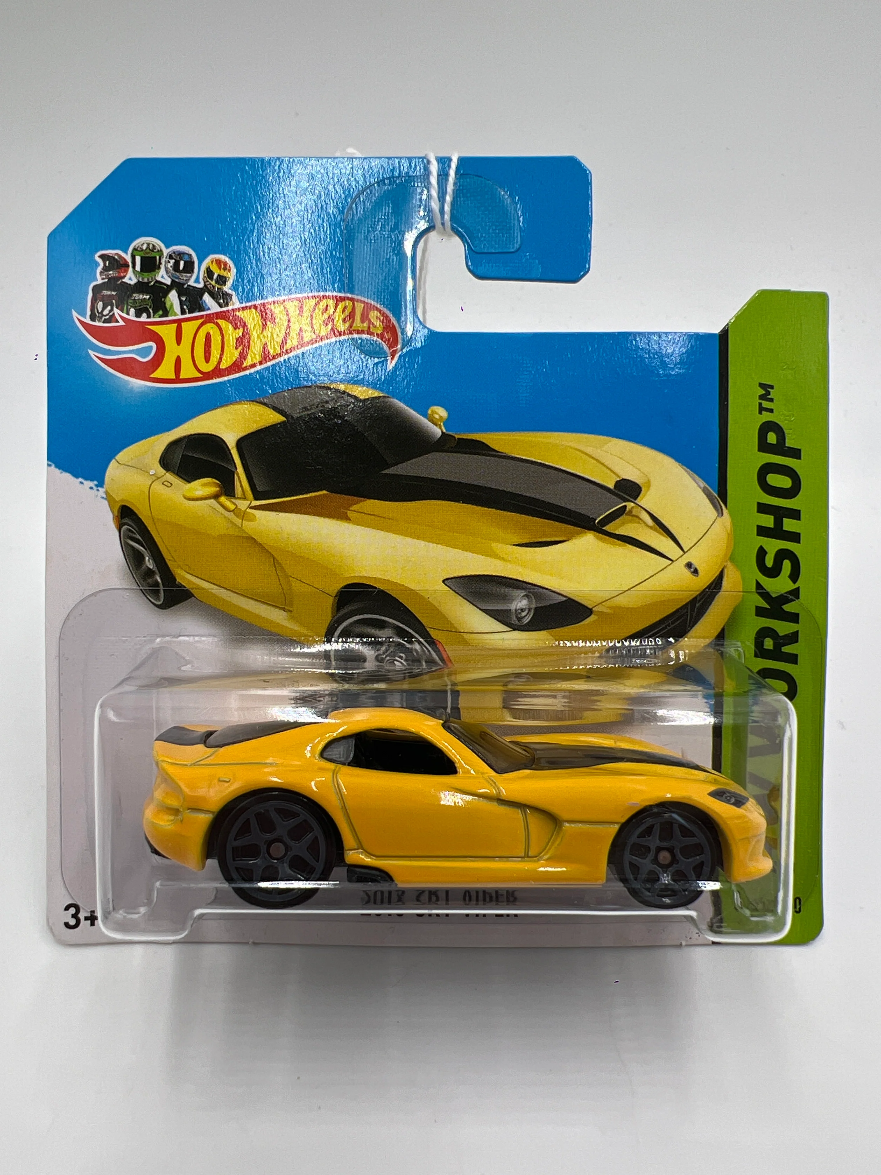 2014 Hot Wheels Short Card HW Workshop #203 2013 SRT Viper Yellow