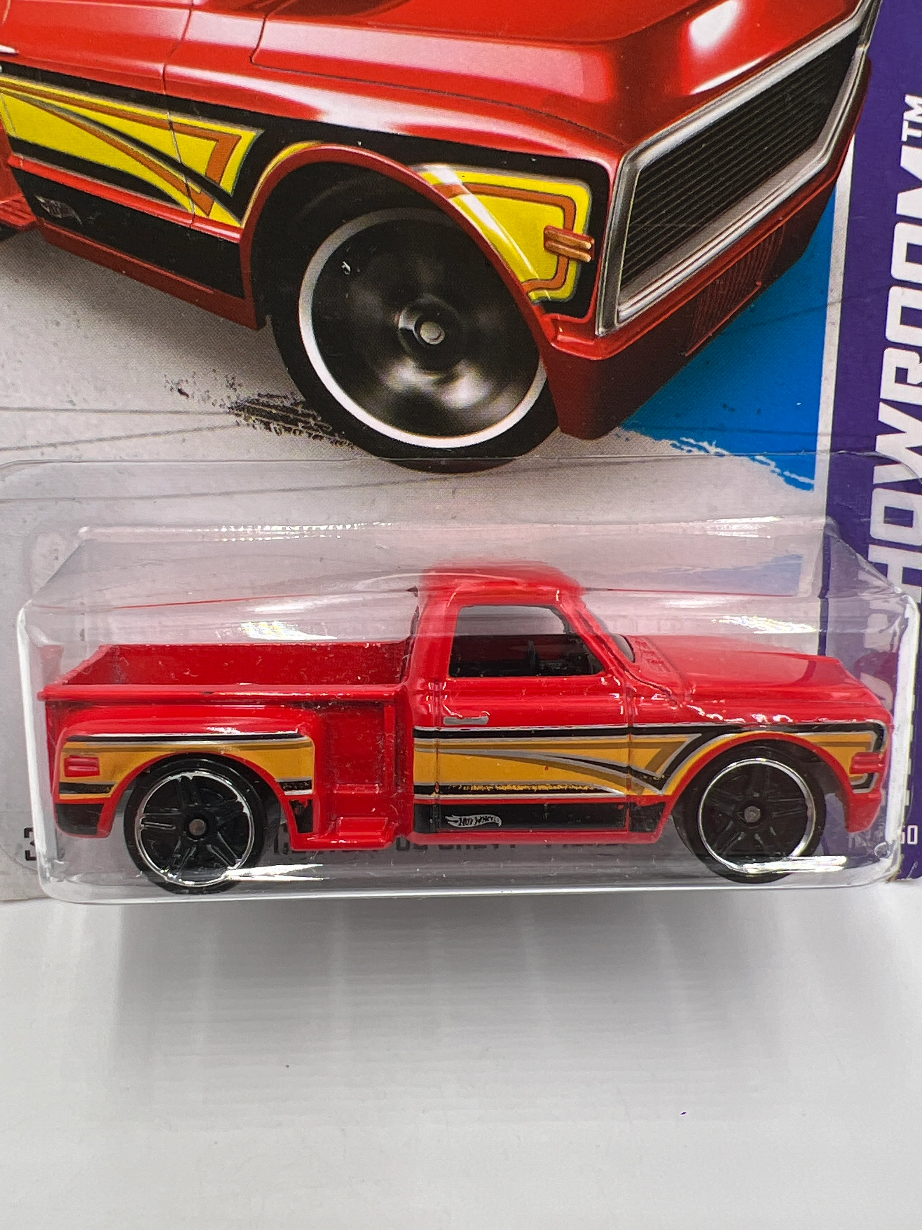 2013 Hot Wheels Showroom #161 Custom 69 Chevy Pickup Red 12D - Image 2