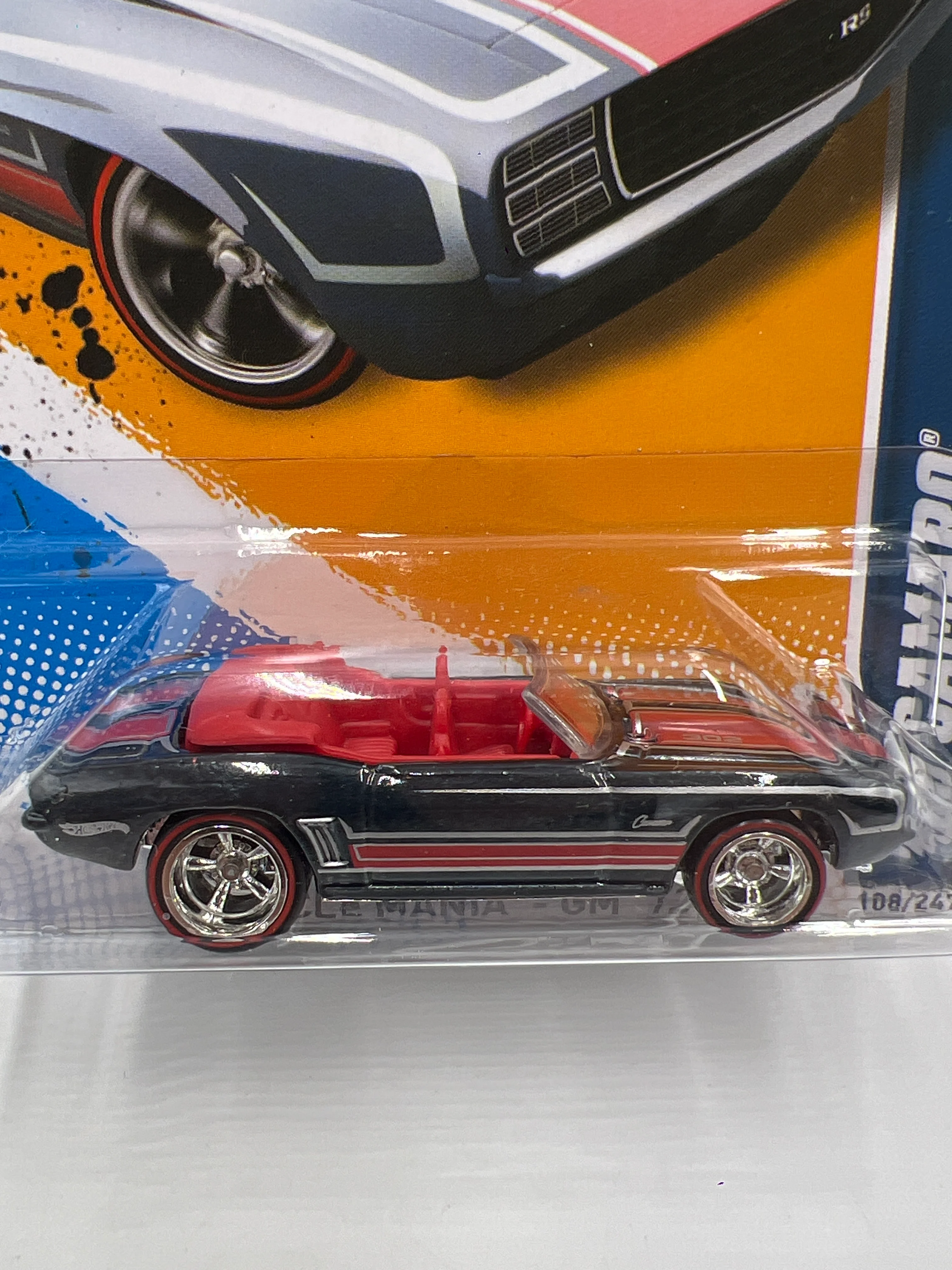 2012 Hot Wheels Factory Sealed Super Treasure Hunt #108 69 Camaro Convertible W/Protector - Image 2