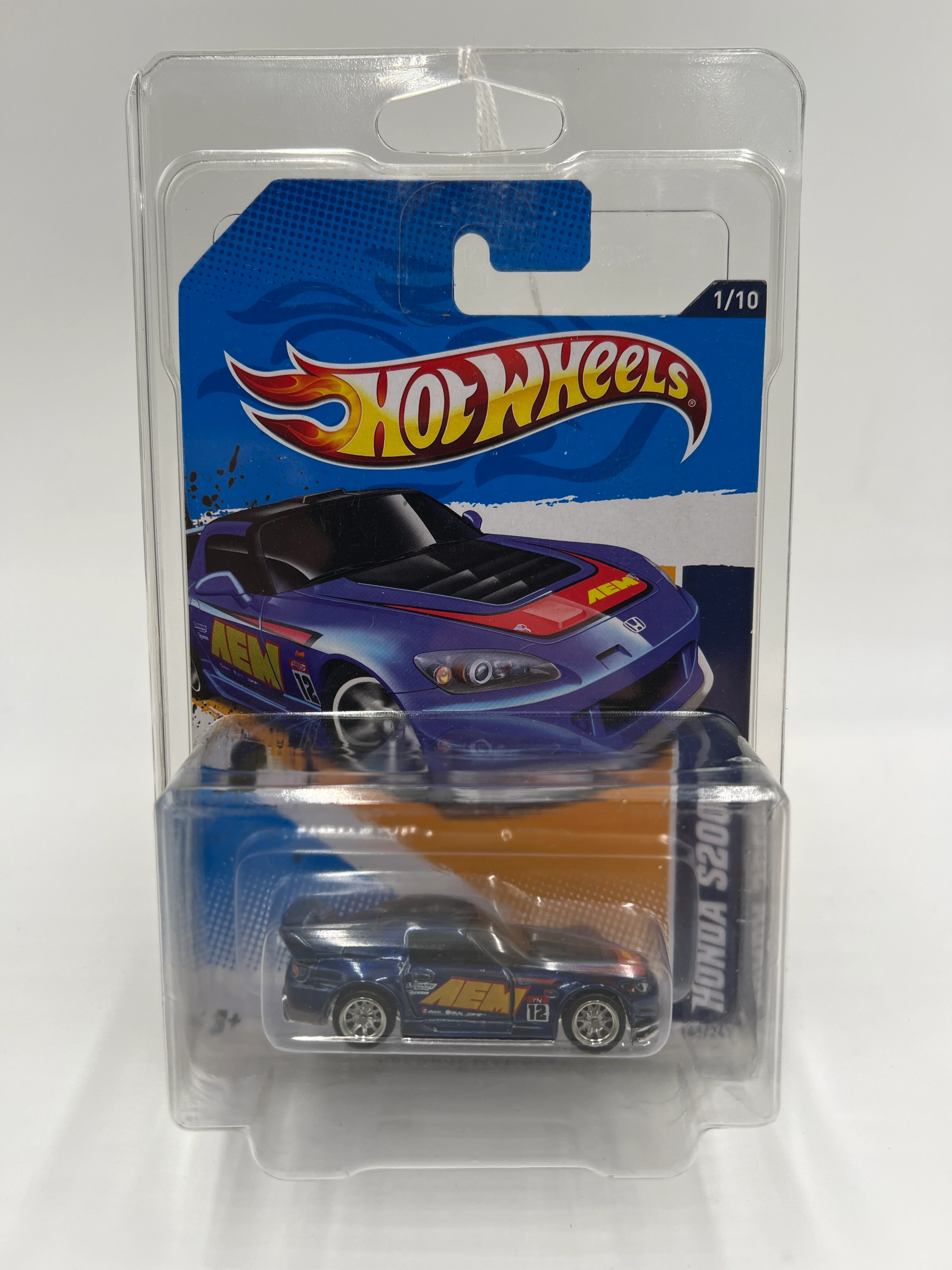 2012 Hot Wheels Super Treasure Hunt #141 Honda S2000 AEM Blue W/Protector International Card - Image 7