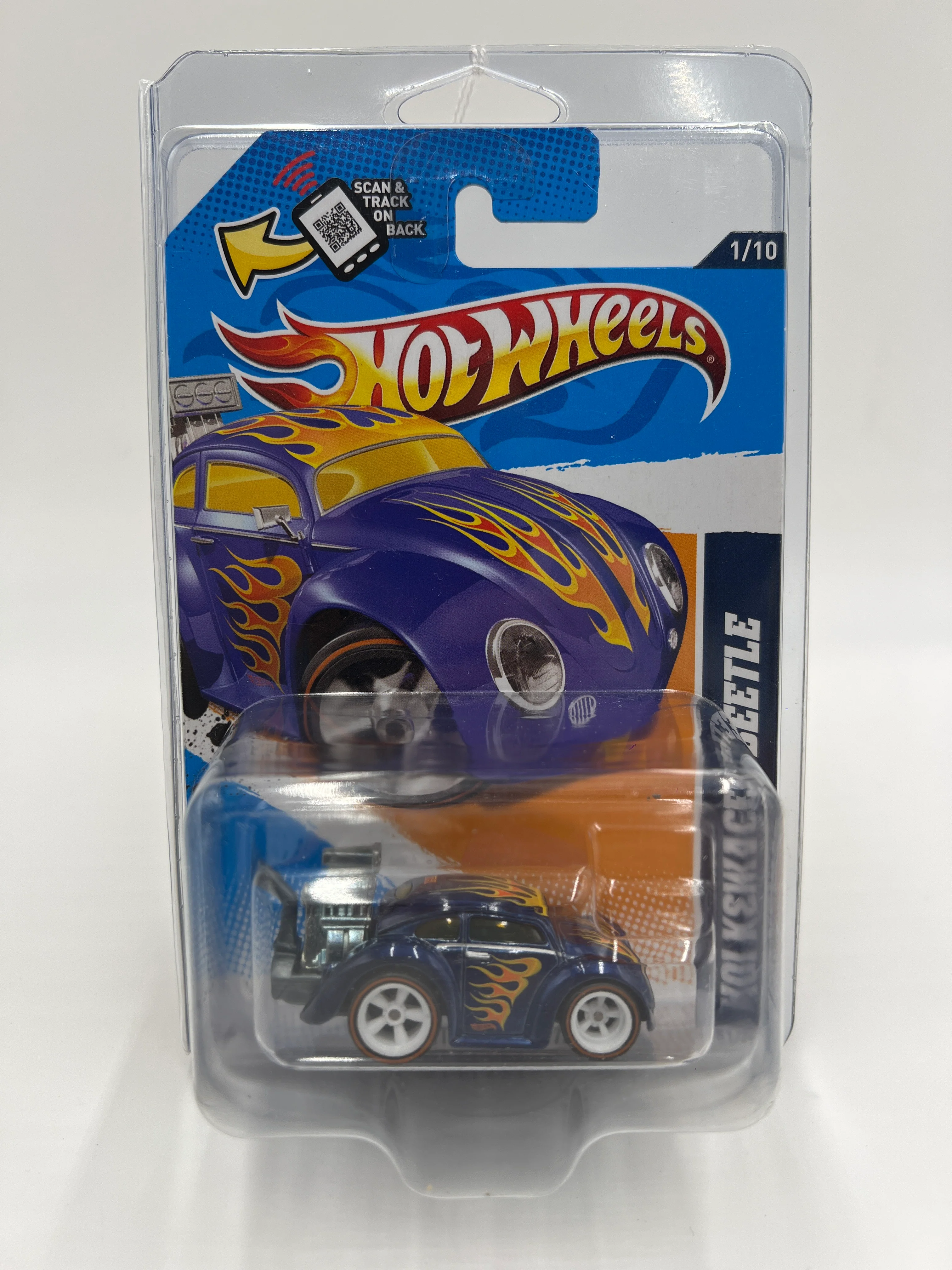 2012 Hot Wheels Super Treasure Hunt #151 Volkswagen Beetle Blue W/Protector - Image 7