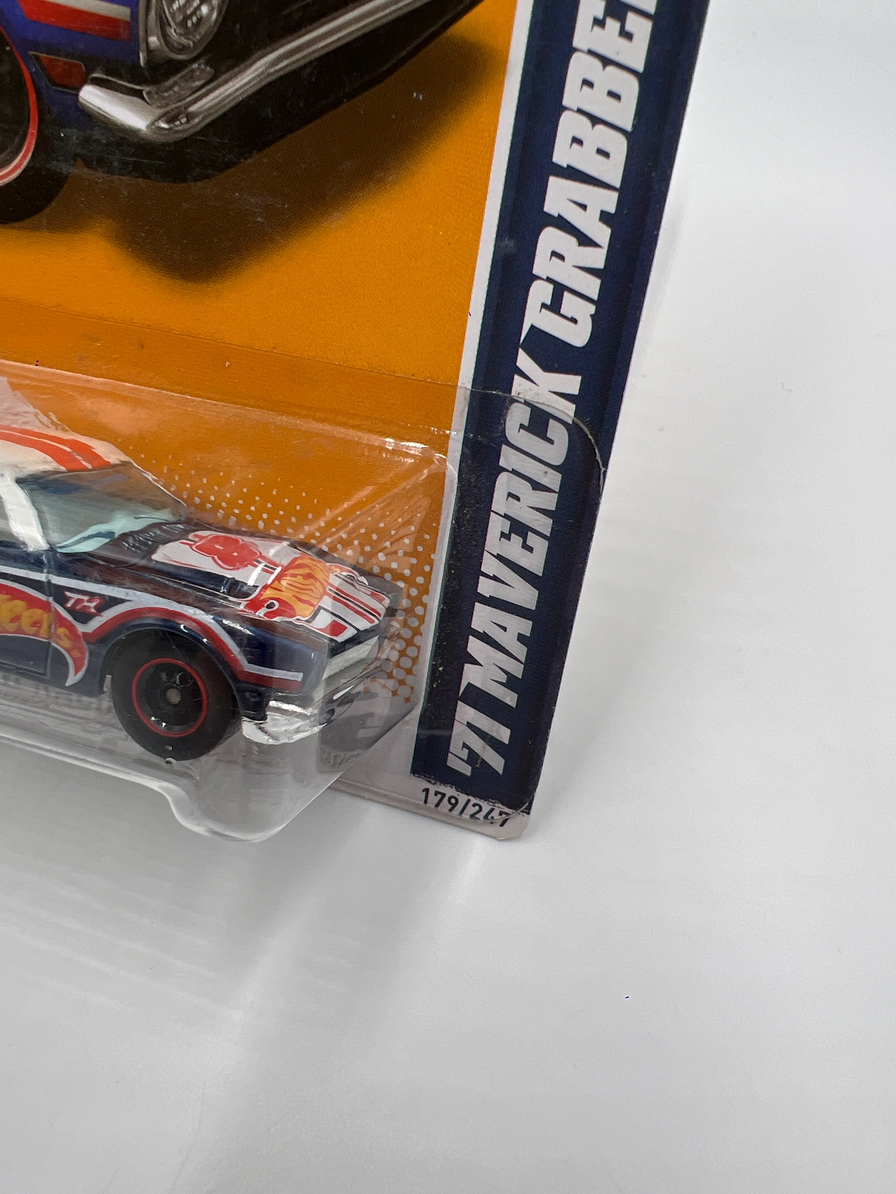2012 Hot Wheels Super Treasure Hunt #179 71 Maverick Grabber Blue W/Protector - Image 4