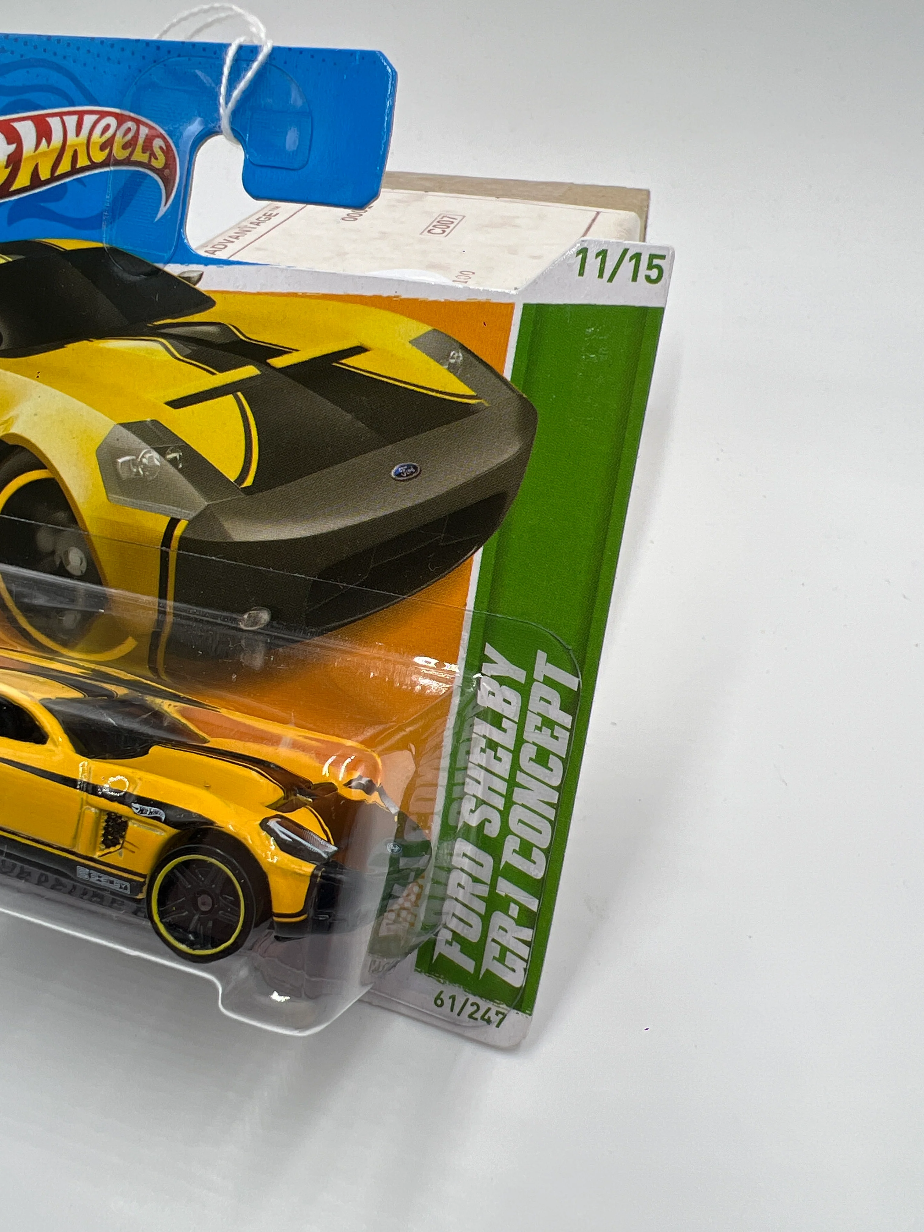 2012 Hot Wheels Treasure Hunts #61 Ford Shelby GR-1 Concept Yellow Short Card - Image 4