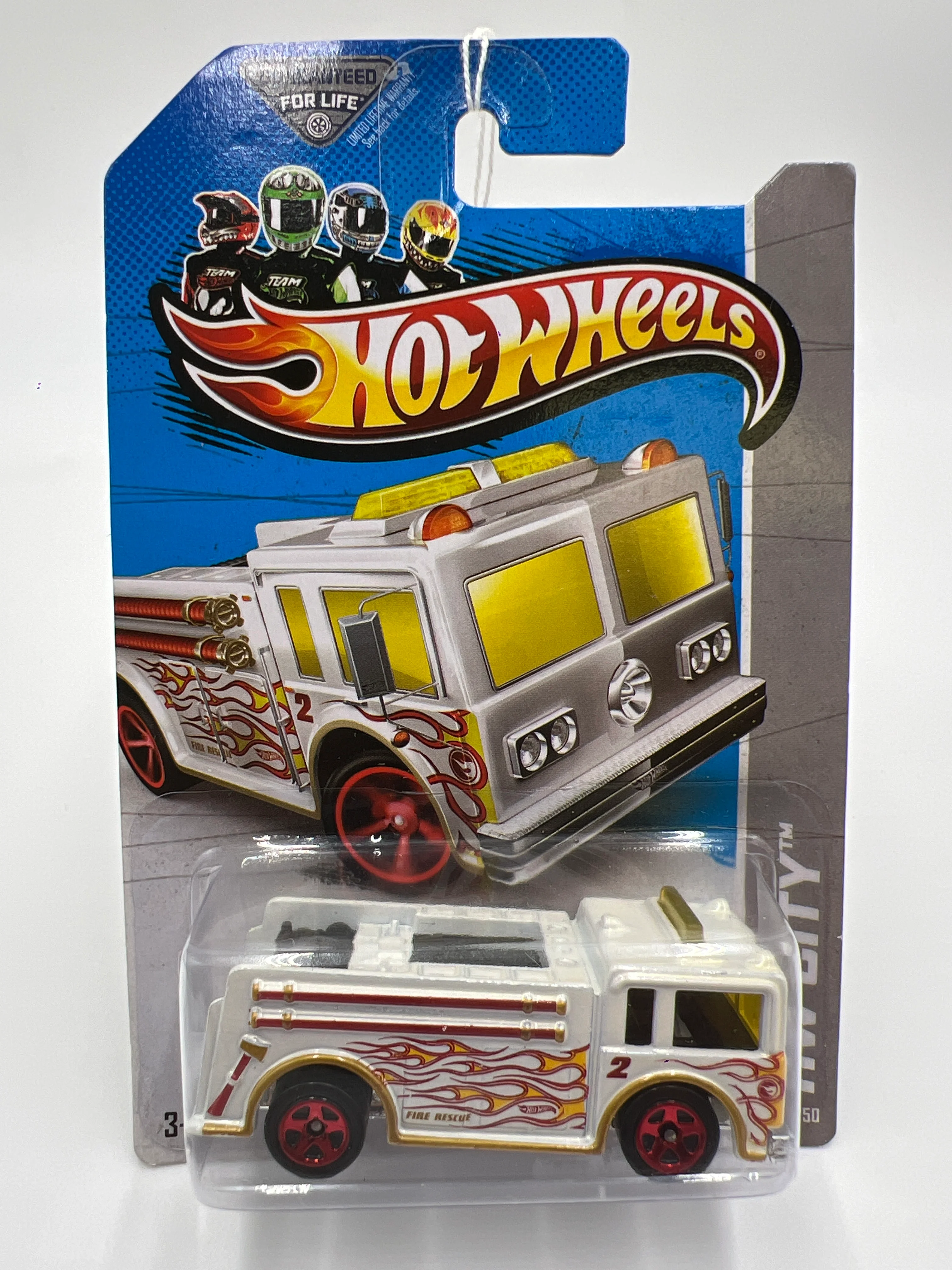 2013 Hot Wheels Treasure Hunt #19 Fire Eater White - Image 2