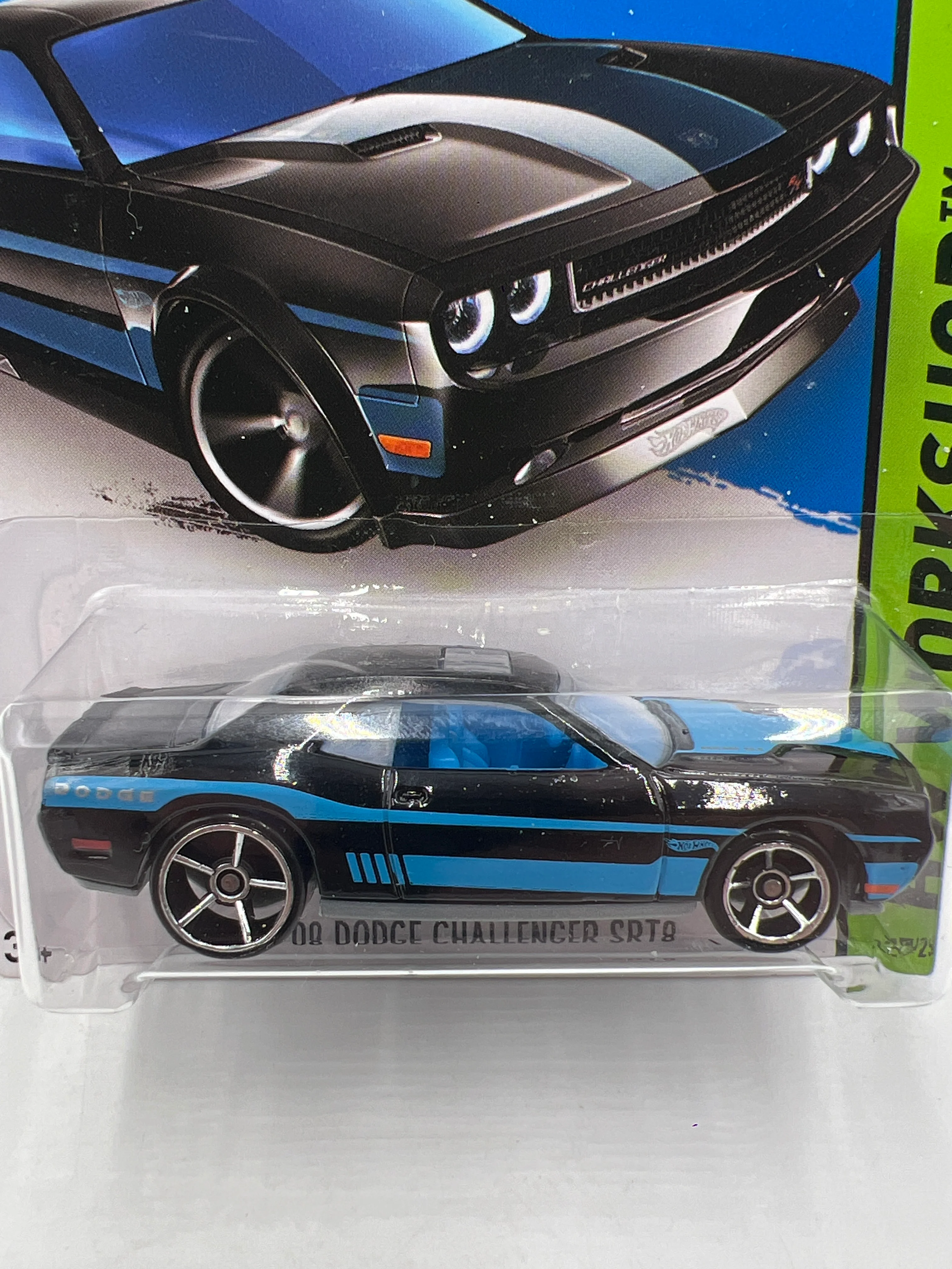 2013 Hot Wheels Kmart Exclusive #227 08 Dodge Challenger SRT8 Black 238C - Image 2