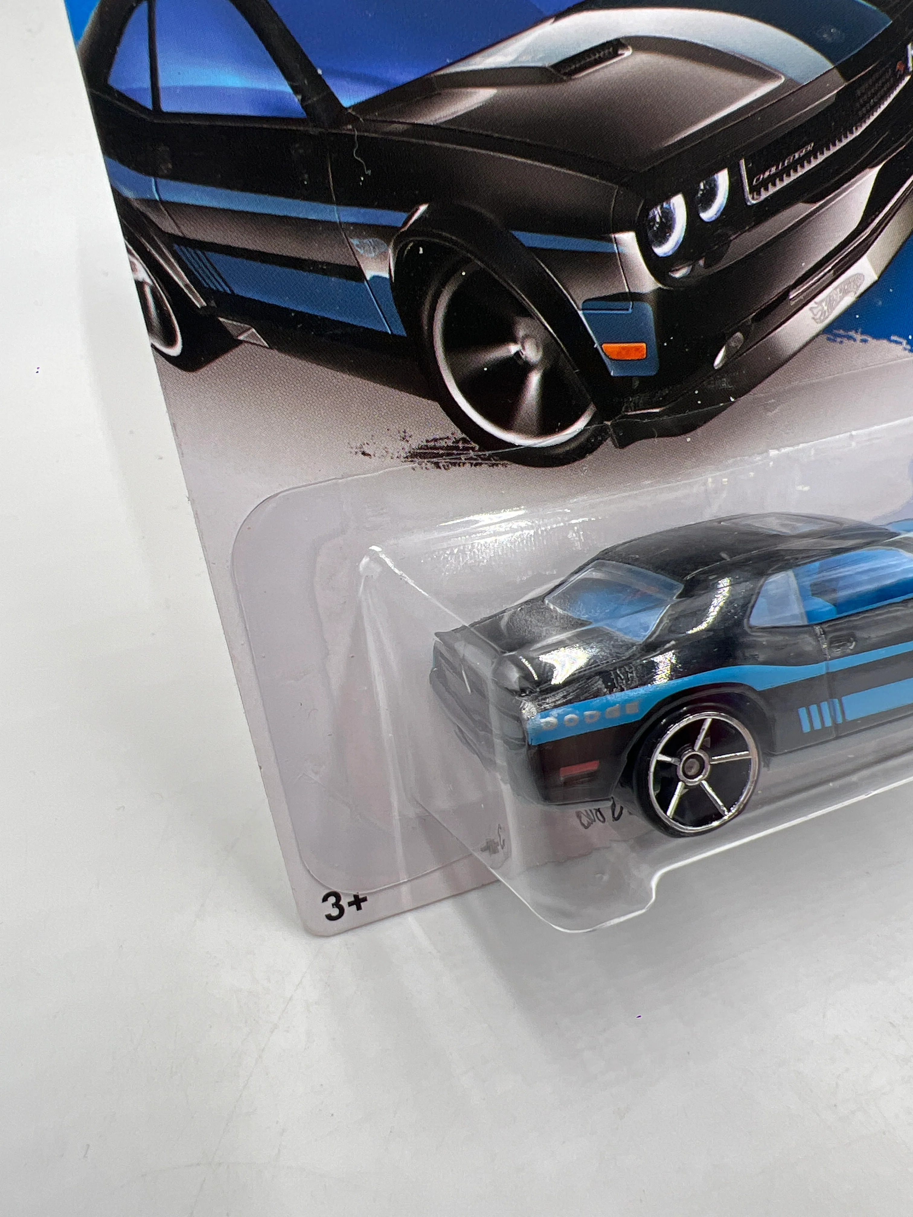 2013 Hot Wheels Kmart Exclusive #227 08 Dodge Challenger SRT8 Black 238C - Image 4