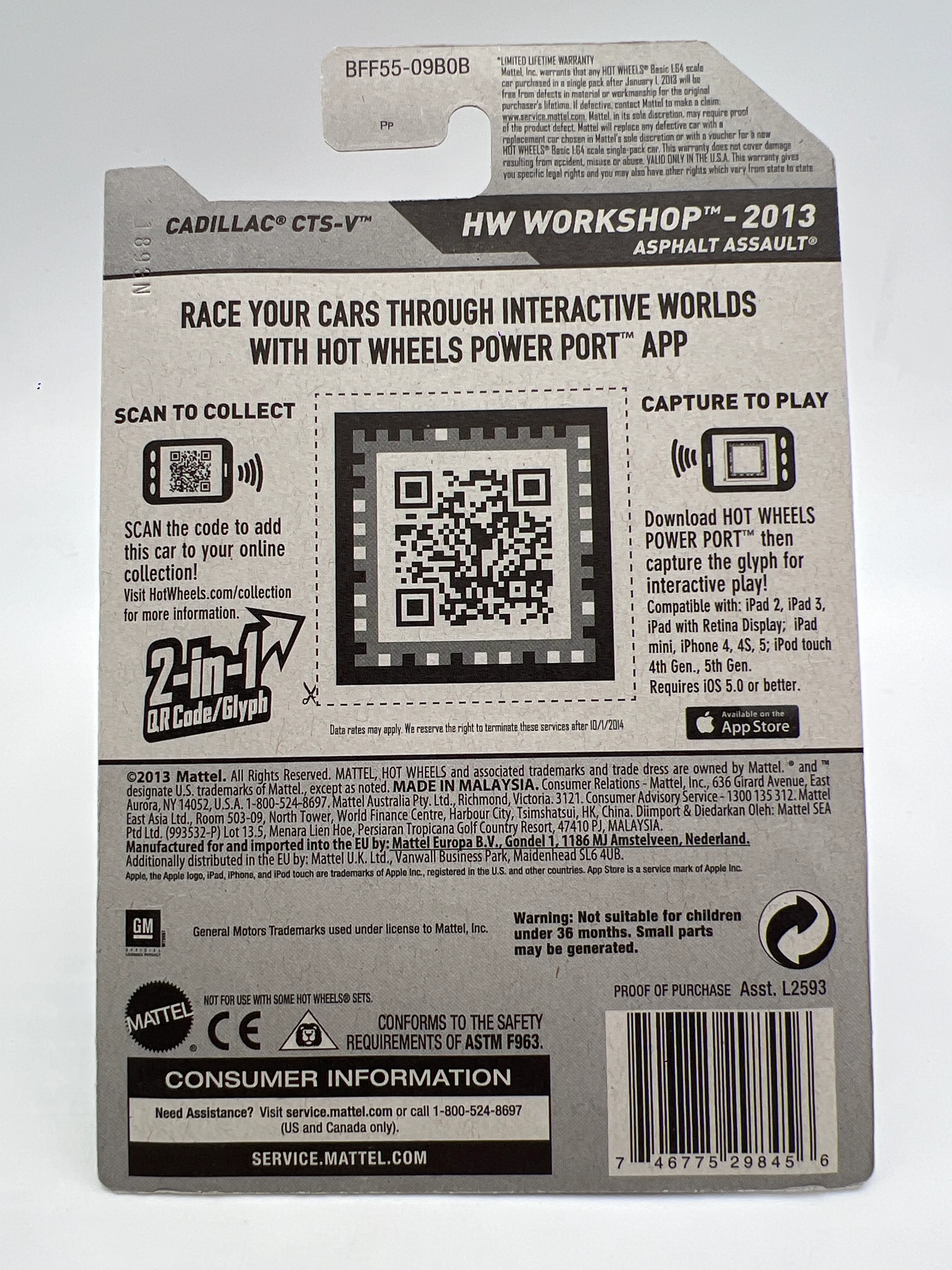 2013 Hot Wheels Kmart Exclusive #152 Cadillac CTS-V Silver Factory Sealed W/Protector - Image 6