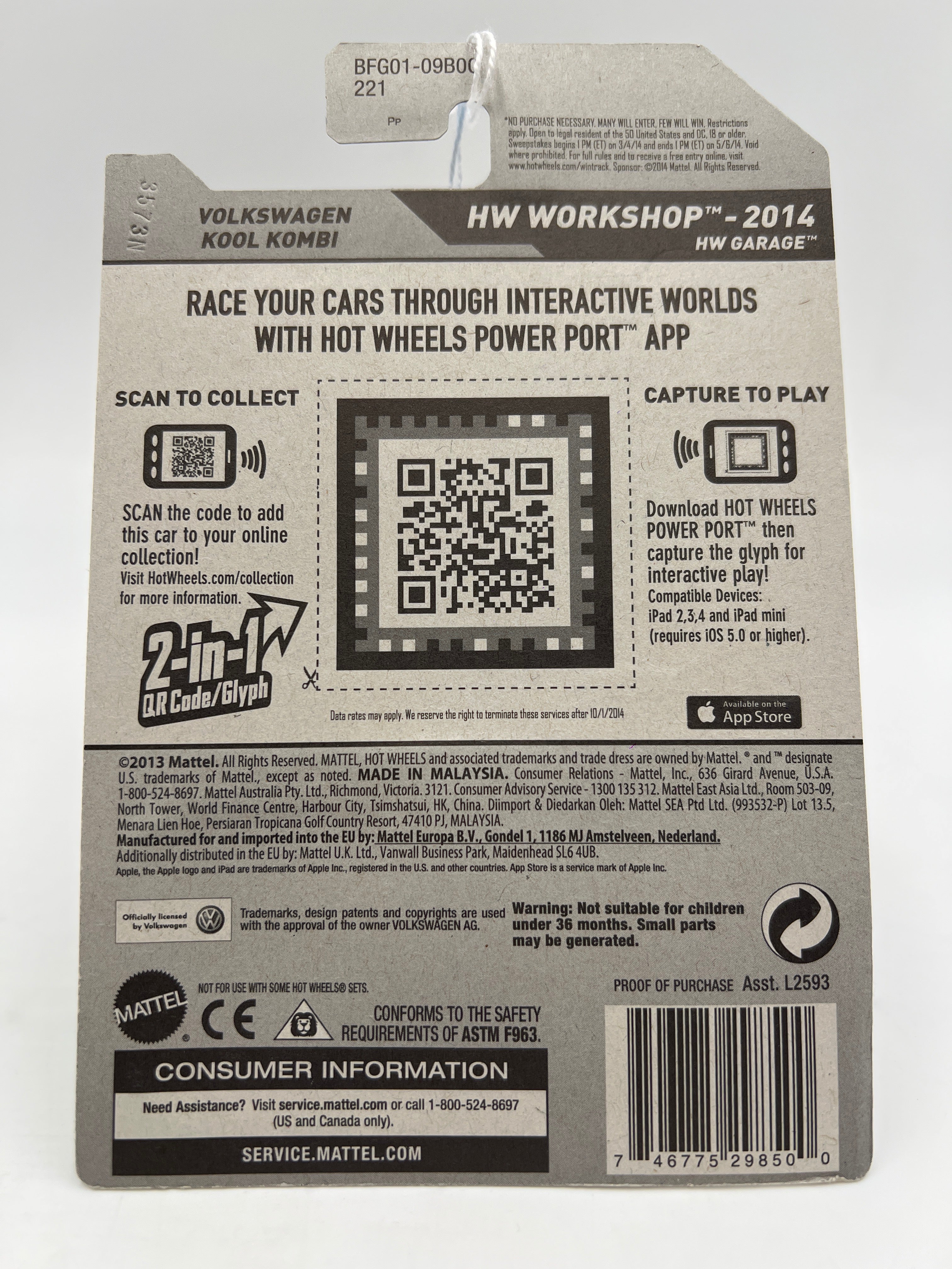 2014 Hot Wheels Workshop #201 Volkswagen Kool Kombi Blue 98A - Image 7