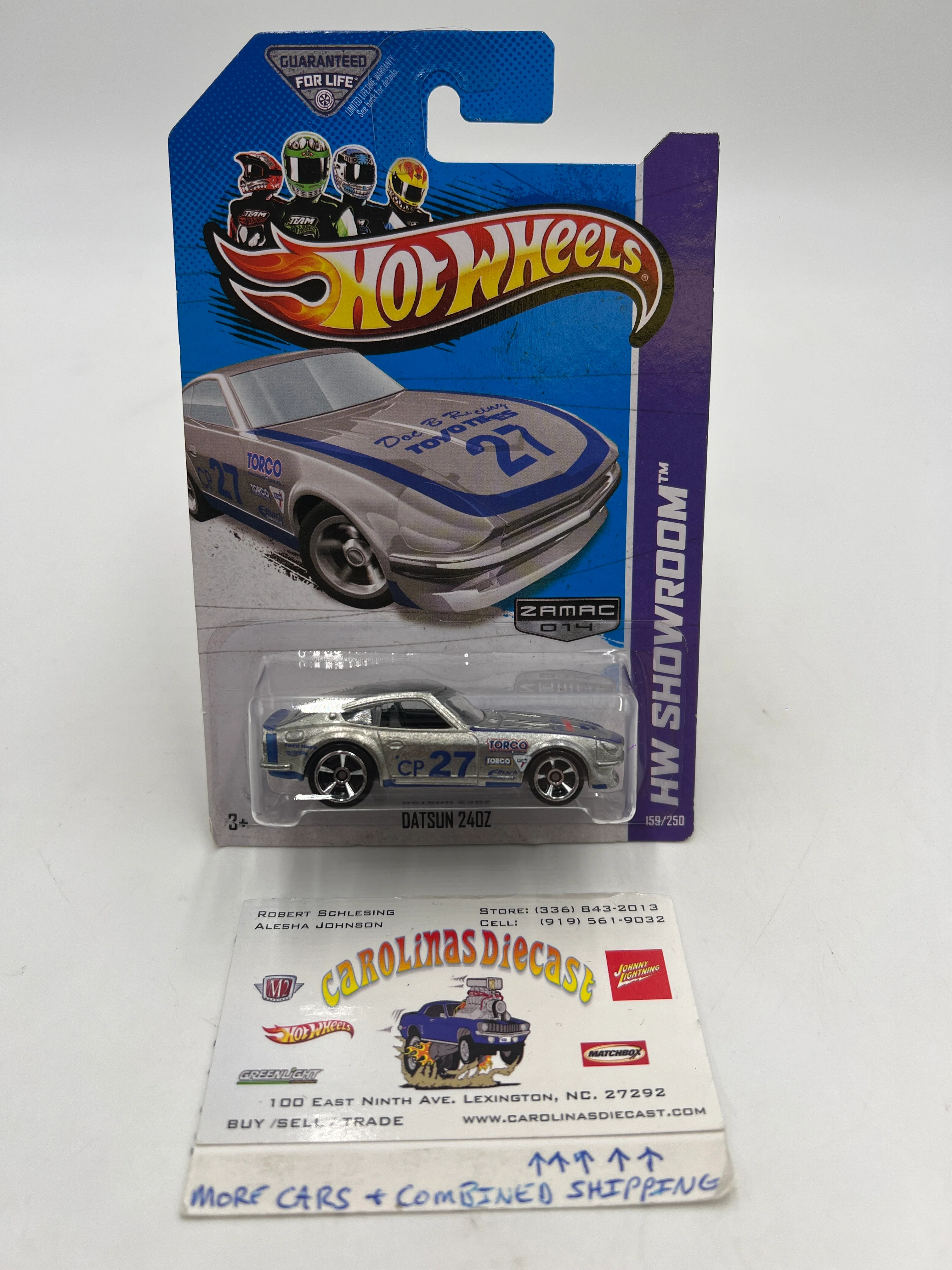 2013 Hot Wheels Showroom #159 Zamac Datsun 240Z Red Hood Letter Variation HTF W/Protector
