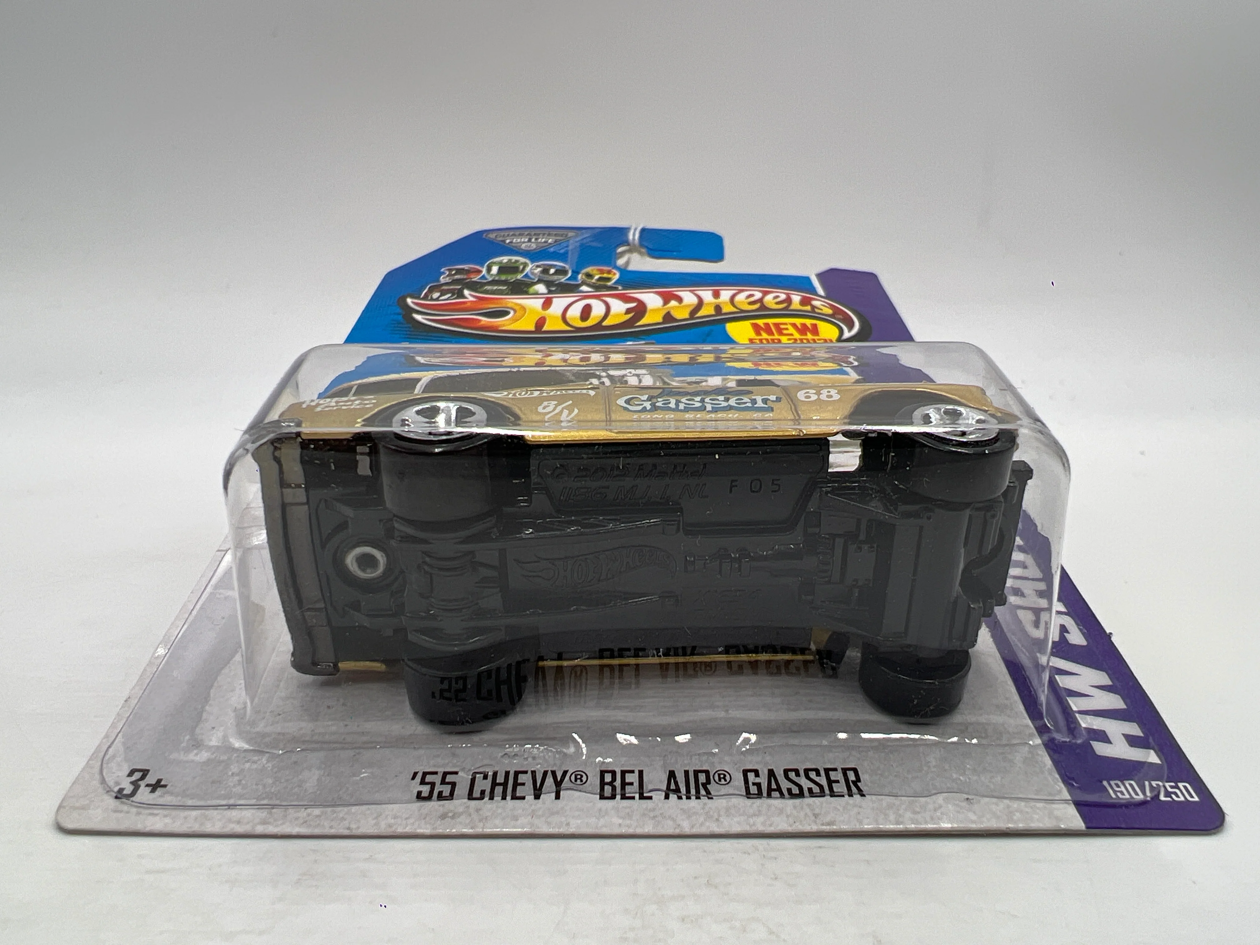 2013 Hot Wheels Showroom #190 55 Chevy Bel Air Gasser Gold 11F - Image 5