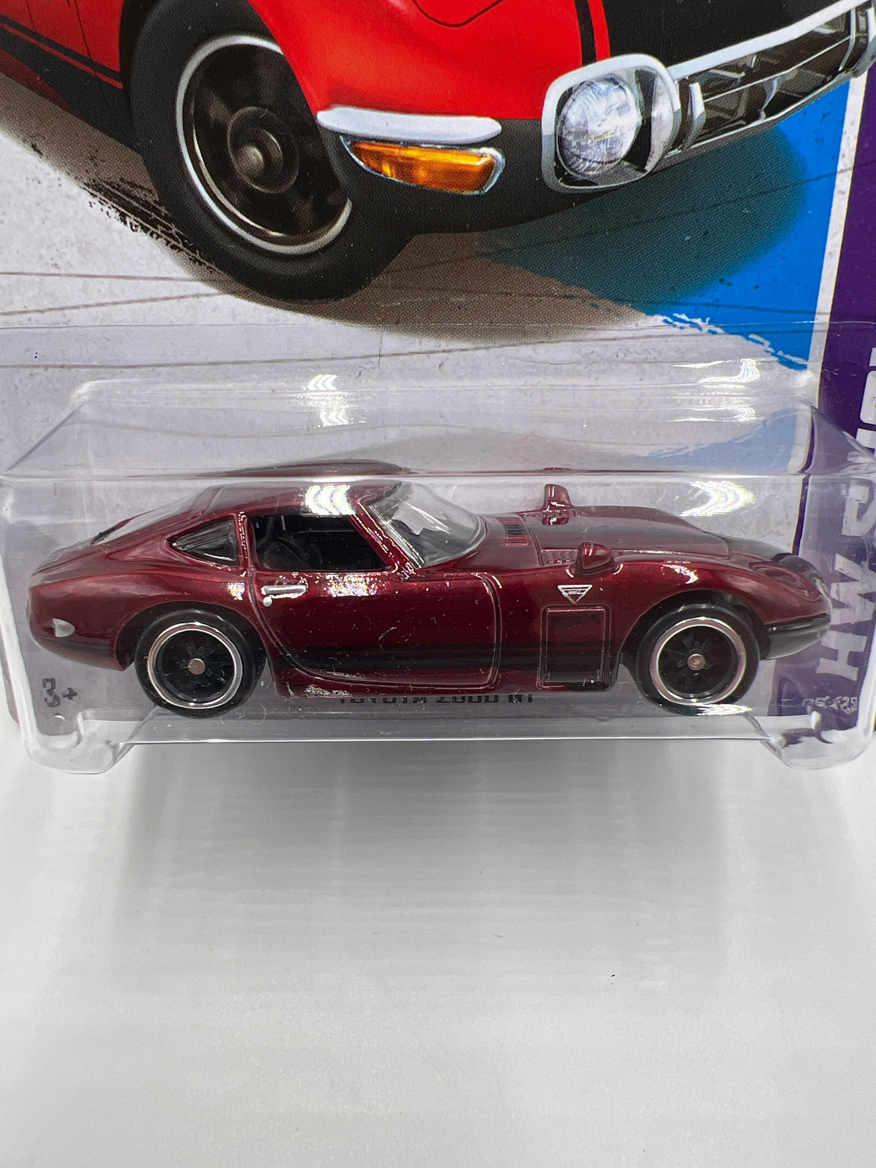2013 Hot Wheels Super Treasure Hunt #176 Toyota 2000 GT Red W/Protector - Image 3