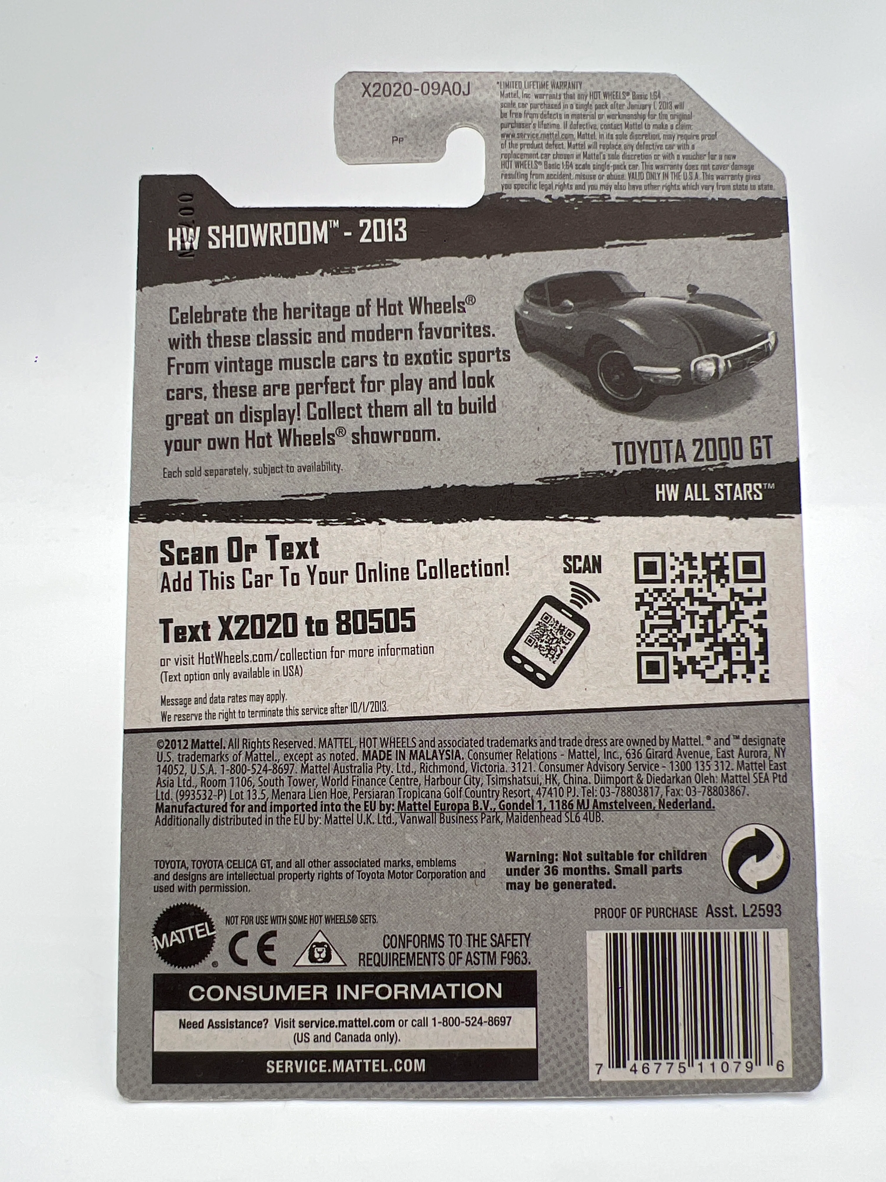 2013 Hot Wheels Super Treasure Hunt #176 Toyota 2000 GT Red W/Protector - Image 7