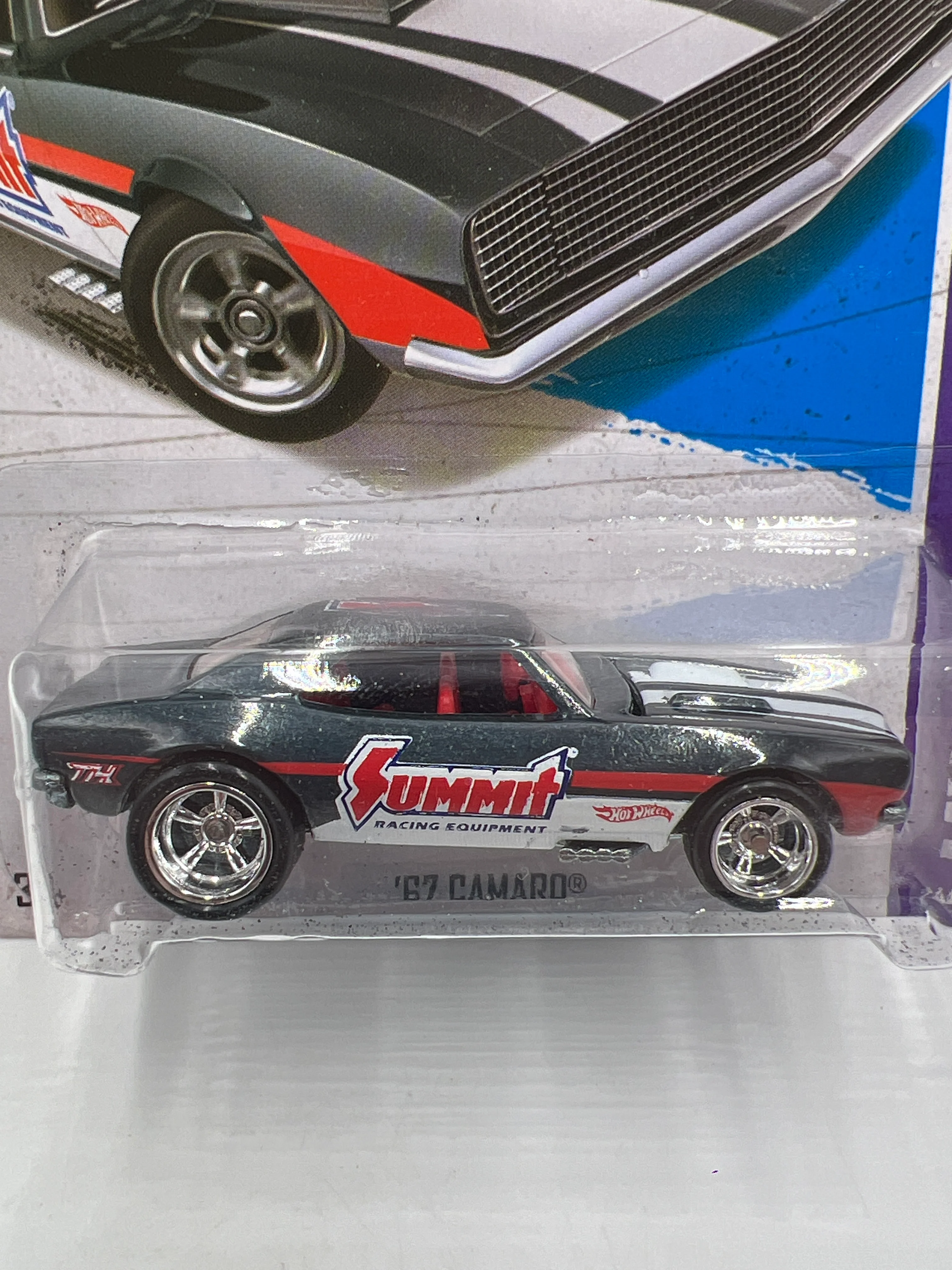 2013 Hot Wheels Super Treasure Hunt #244 67 Camaro Summit W/ Protector - Image 2