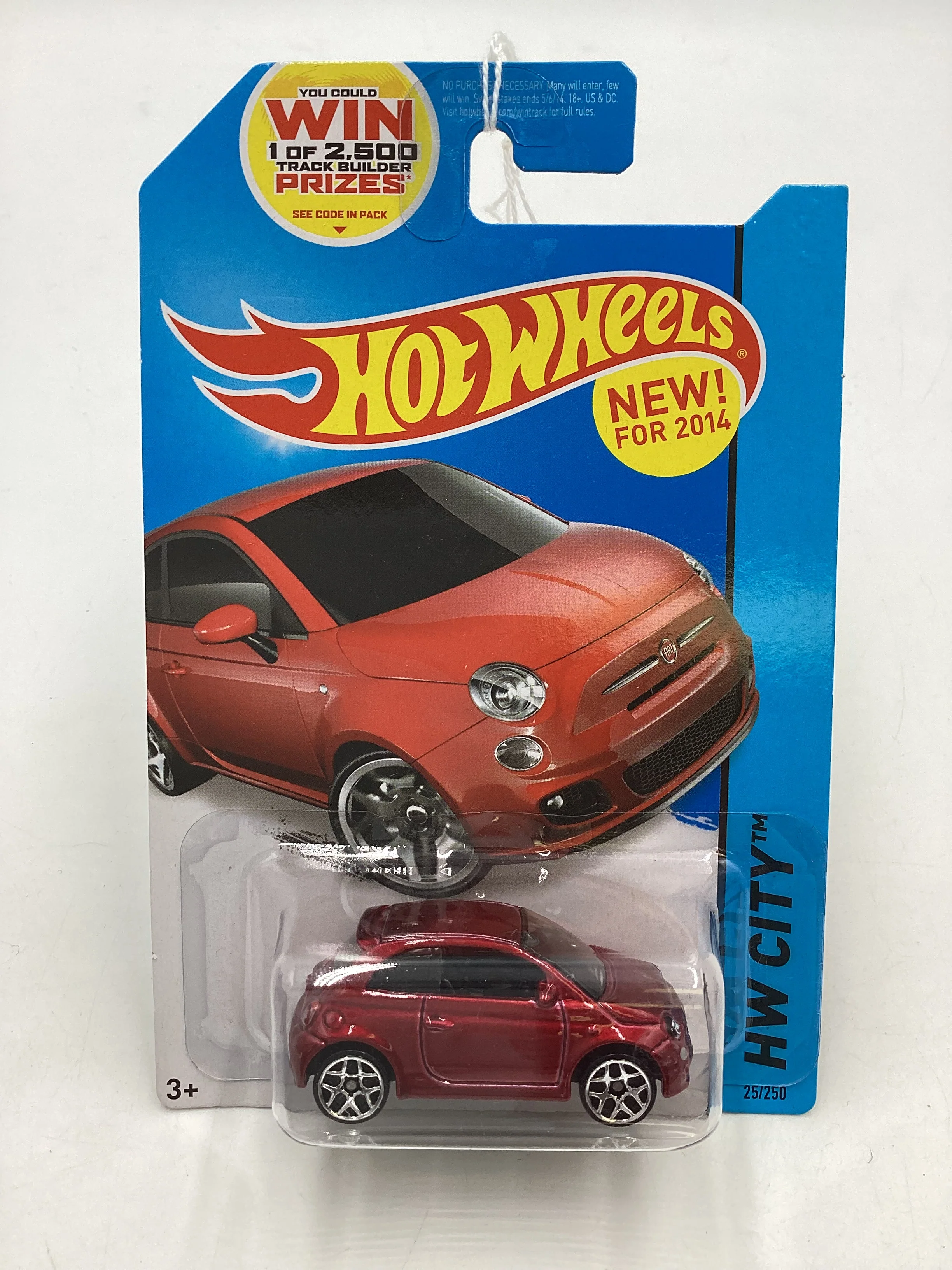 2014 Hot wheels #25 Fiat 500 Red 67C - Image 2