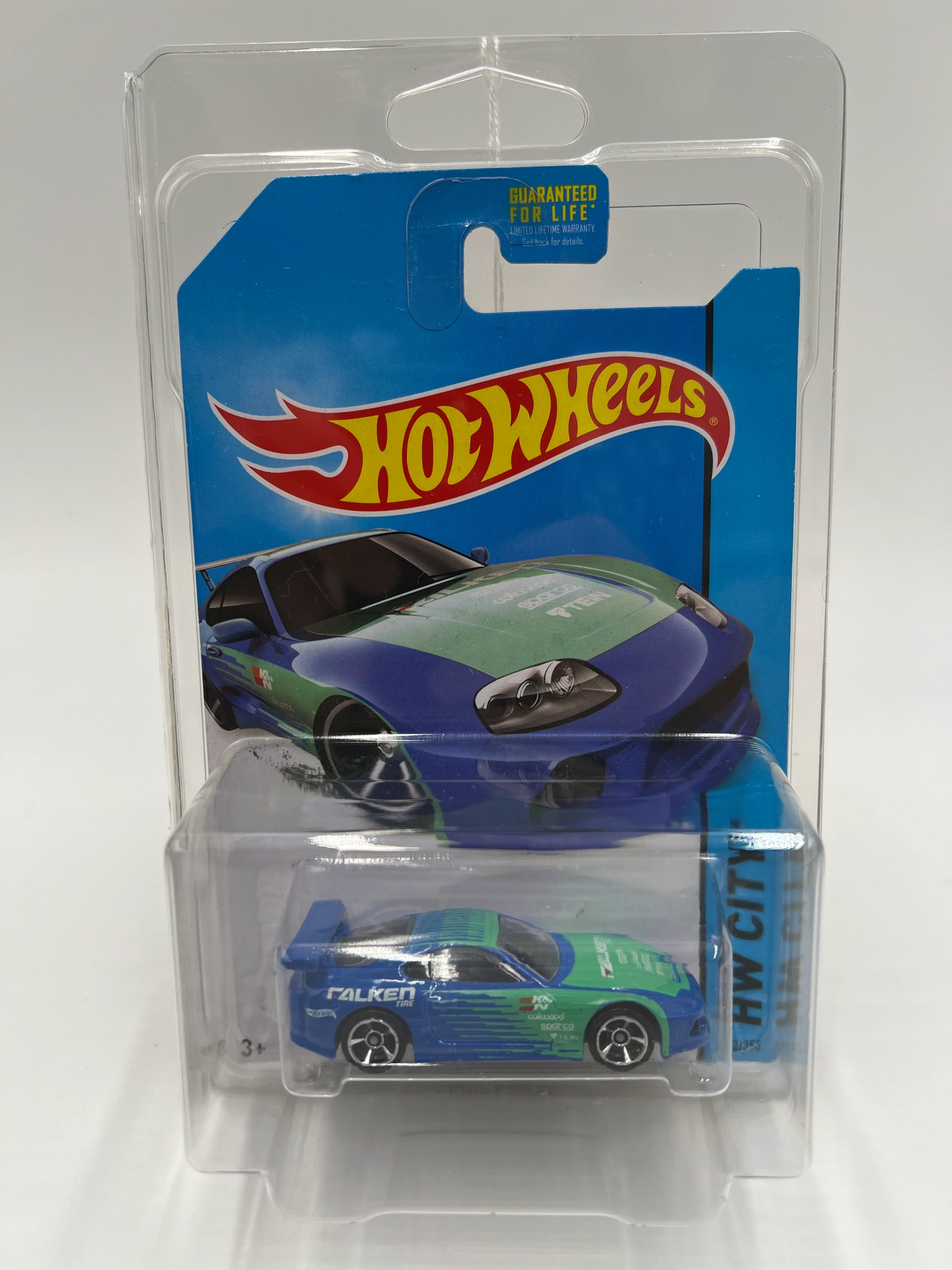 2014 Hot Wheels City #22 Toyota Supra Falken W/Protector - Image 8