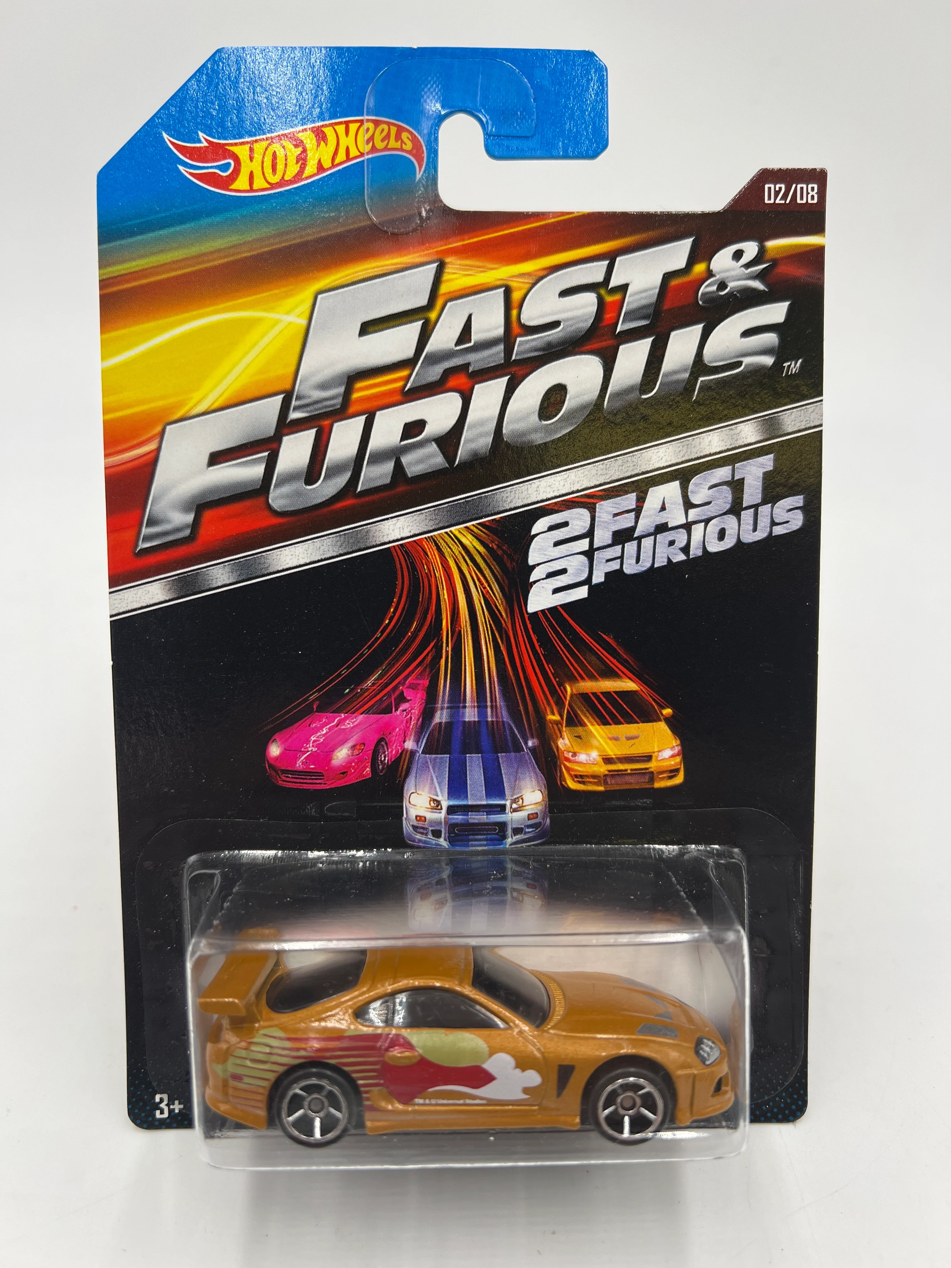 2015 Hot Wheels Fast & Furious #2 2Fast 2Furious 94 Toyota Supra Gold W/Protector - Image 2