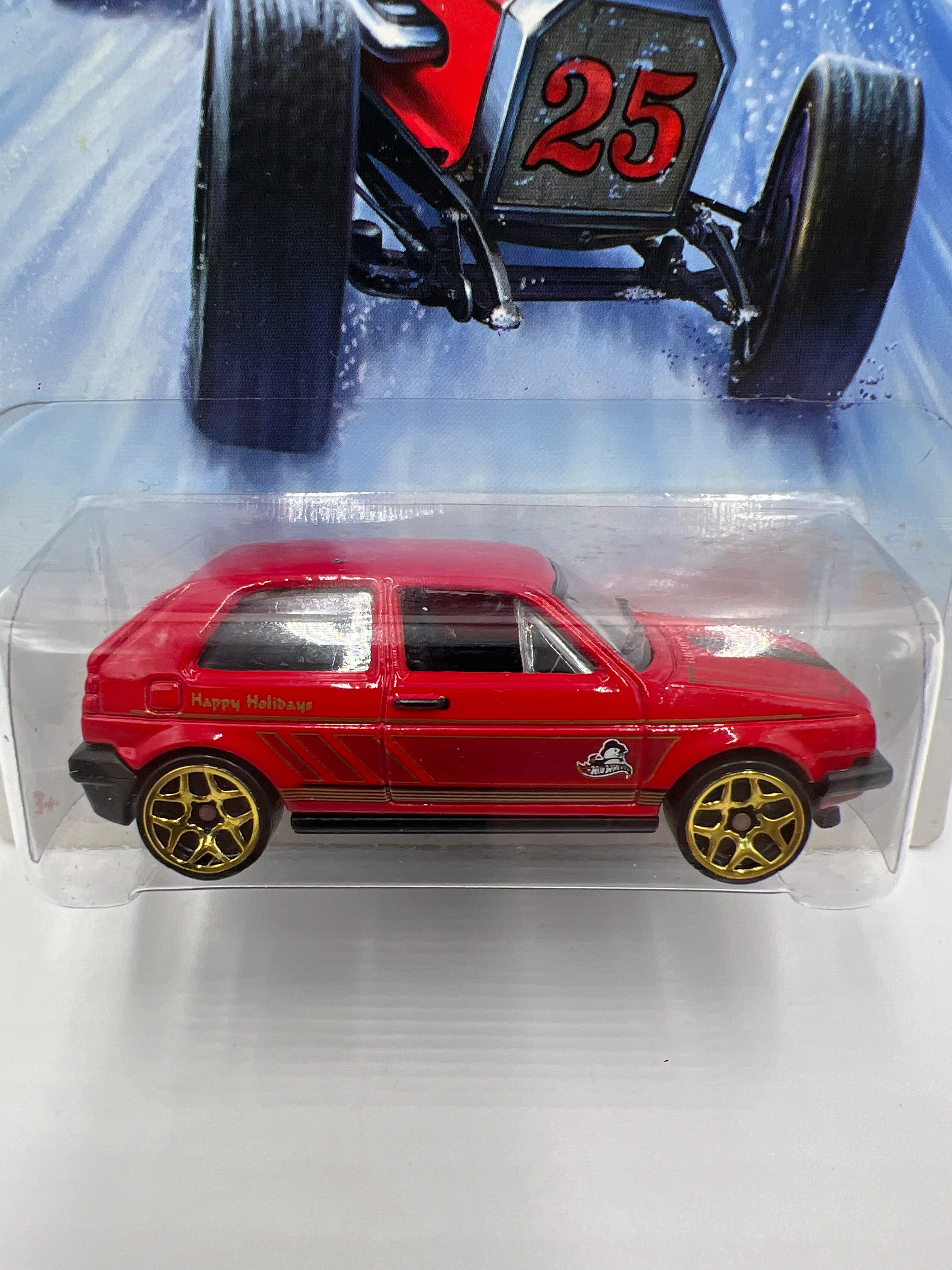 2014 Hot Wheels Holiday Hot Rods #8 Volkswagen Golf Red 158A - Image 2