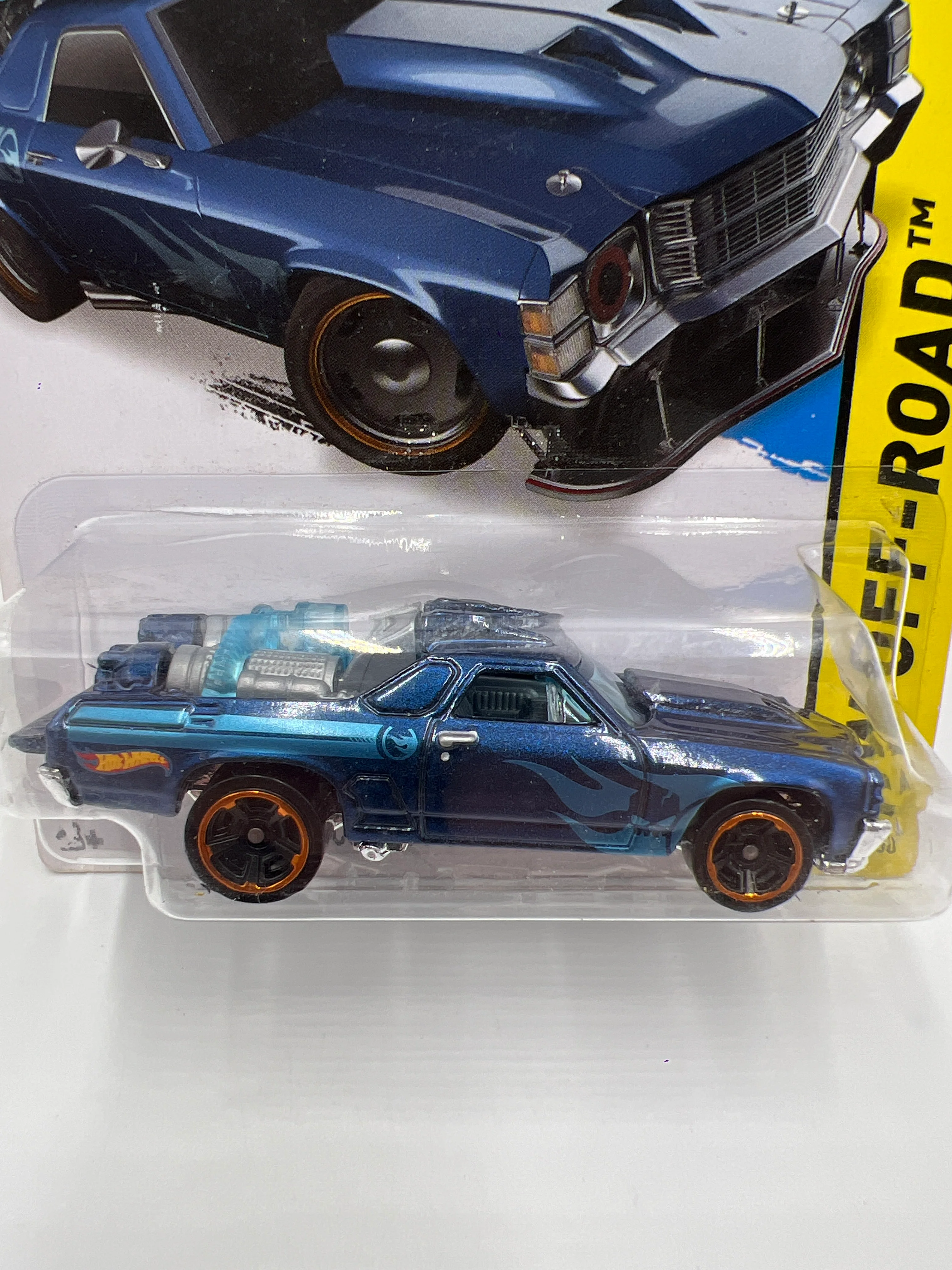 2014 Hot Wheels Treasure Hunt #116 Custom 71 El Camino Blue - Image 2