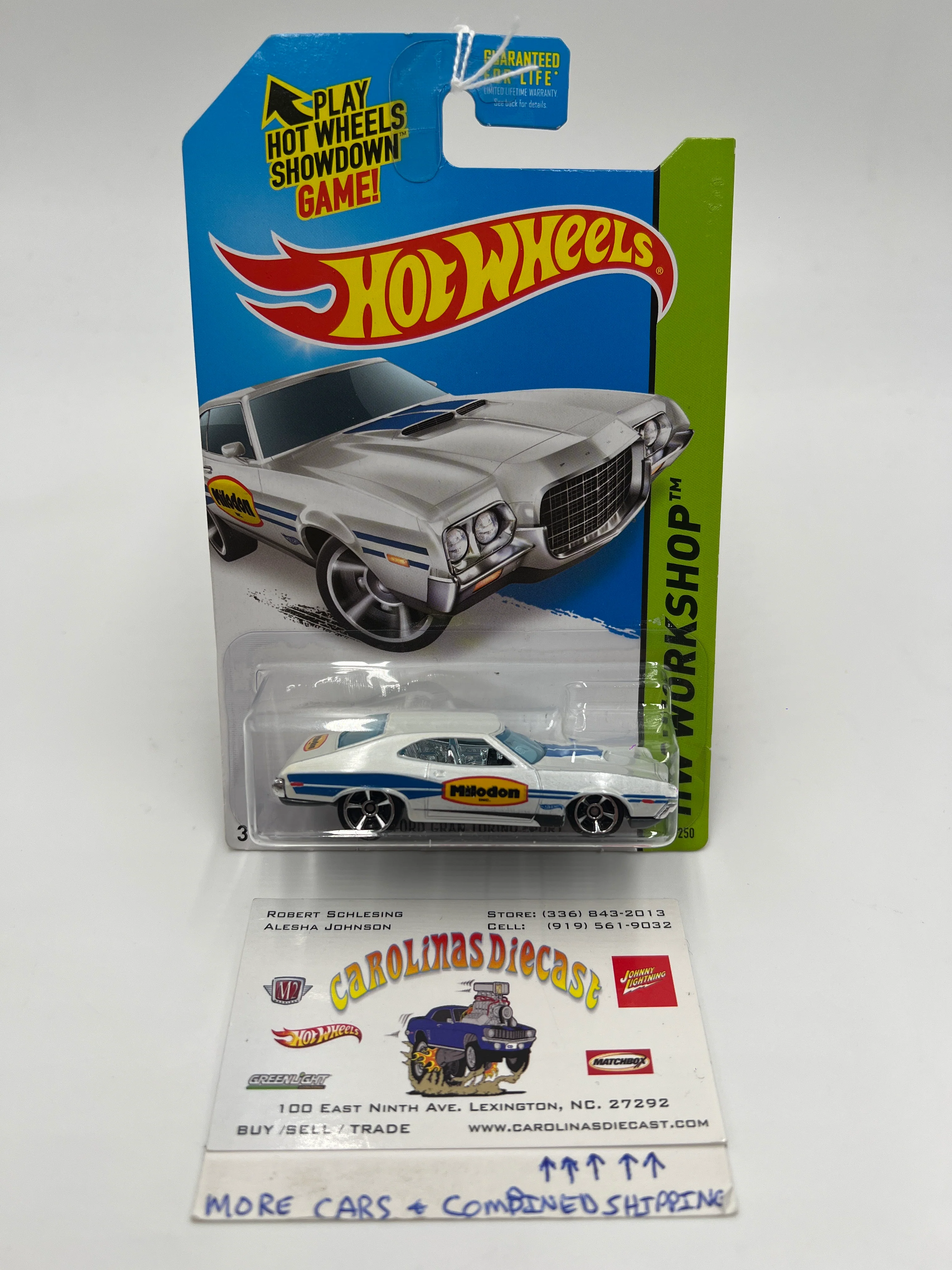 2014 Hot Wheels Workshop #248 72 Ford Gran Torino Sport Miloden White 33B