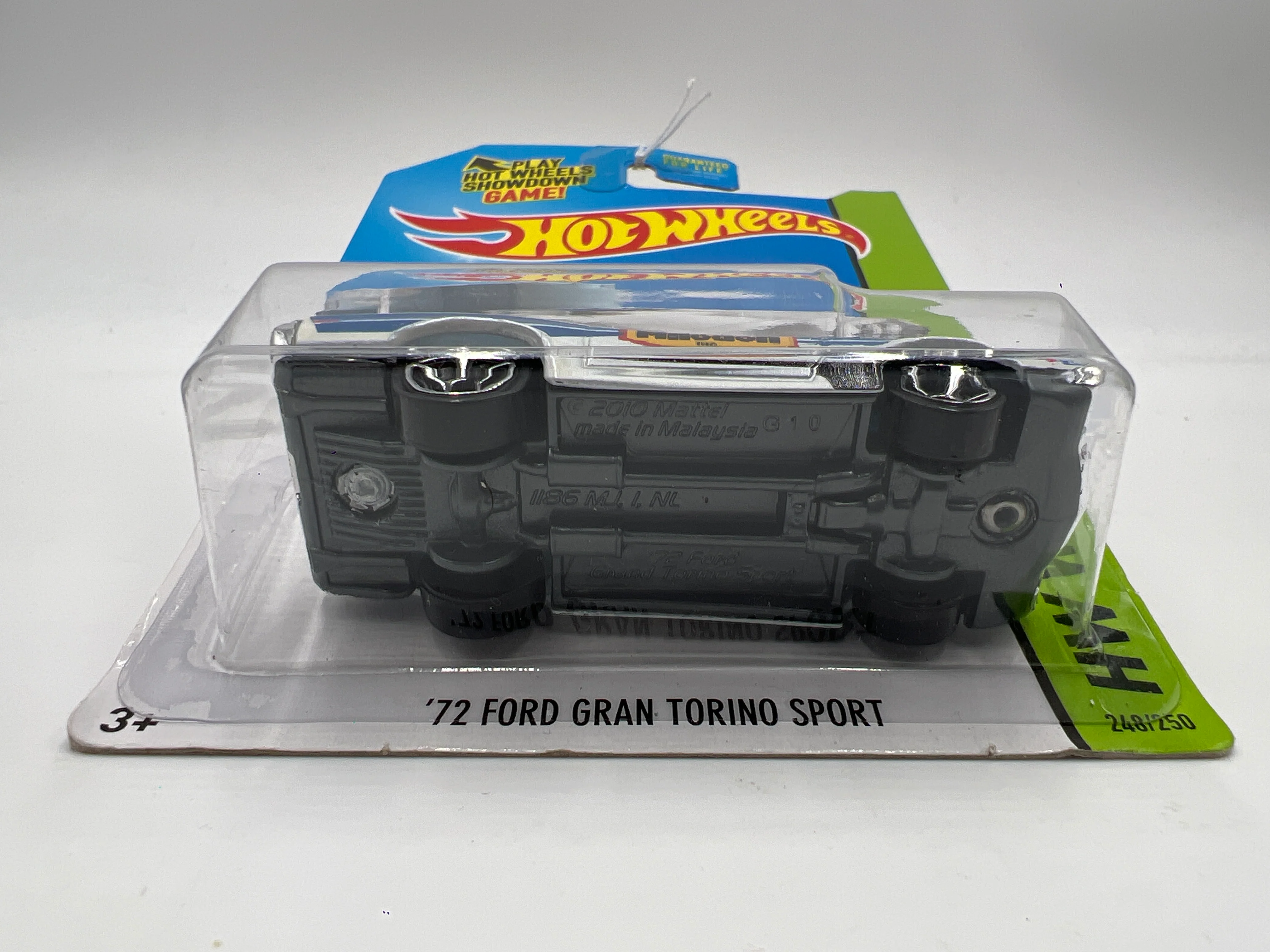 2014 Hot Wheels Workshop #248 72 Ford Gran Torino Sport Miloden White 33B - Image 6