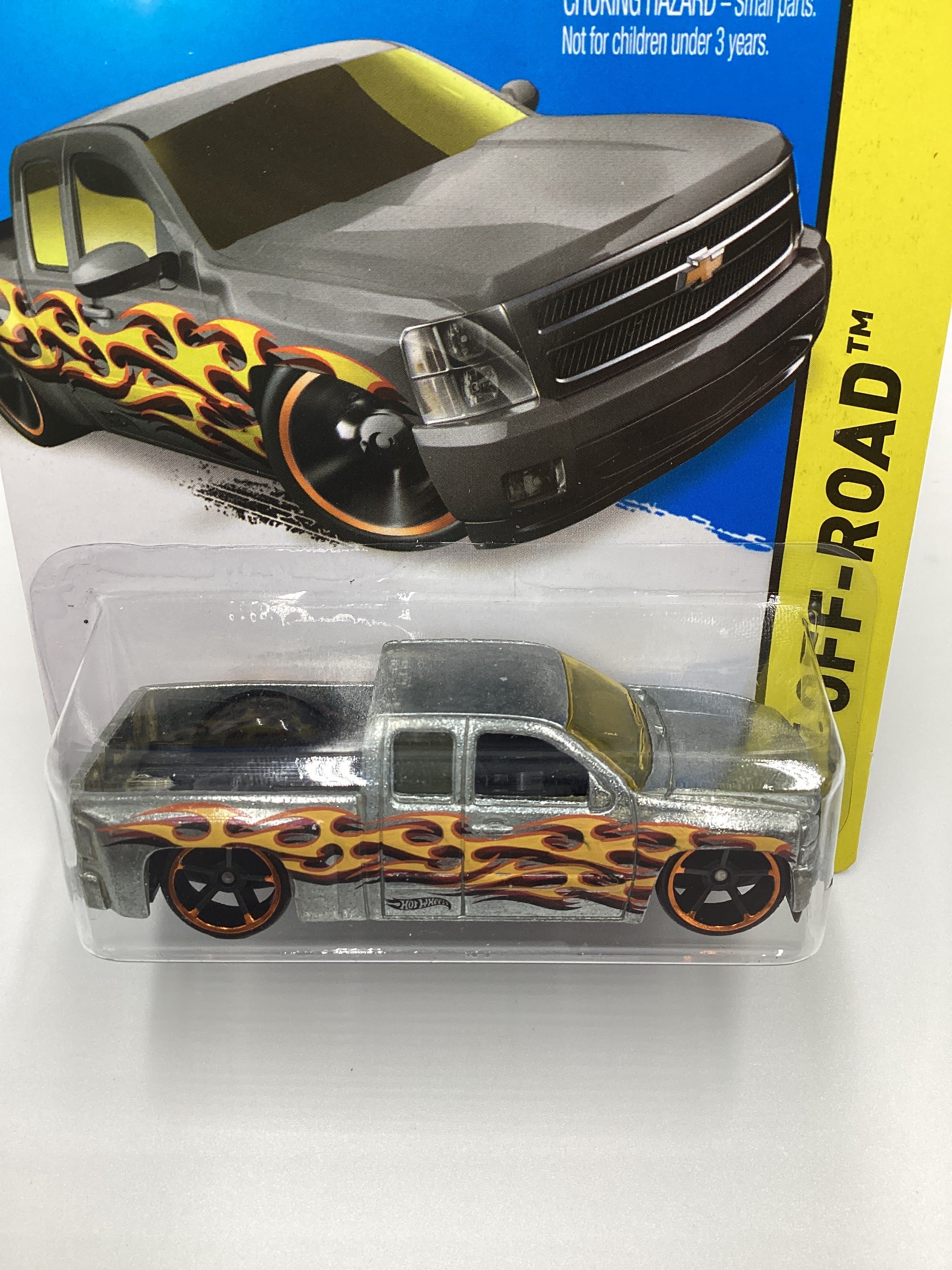 2014 Hot Wheels Off-Road #132 Zamac Chevy Silverado W/Protector *See Description* - Image 3