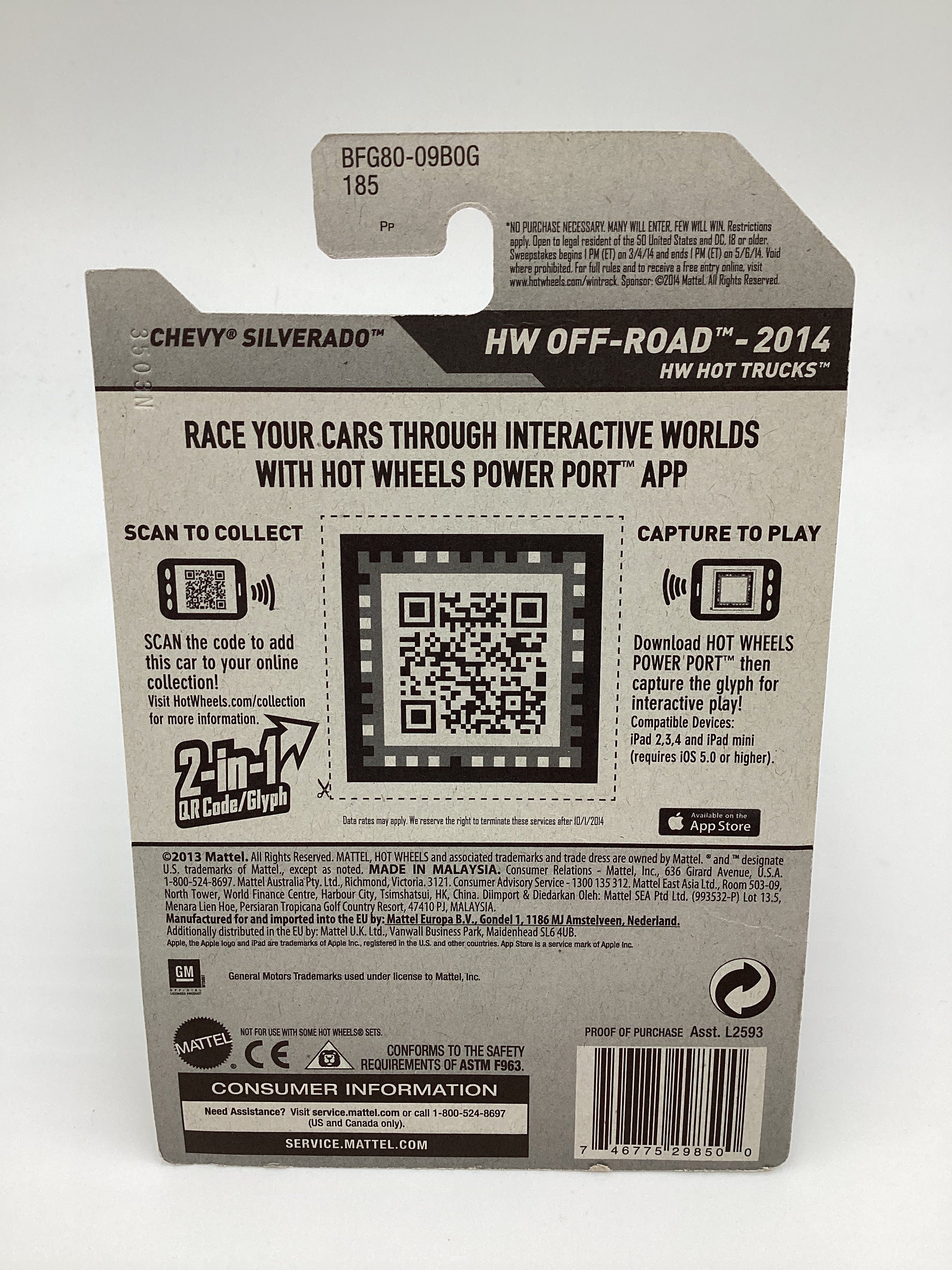 2014 Hot Wheels Off-Road #132 Zamac Chevy Silverado W/Protector *See Description* - Image 7