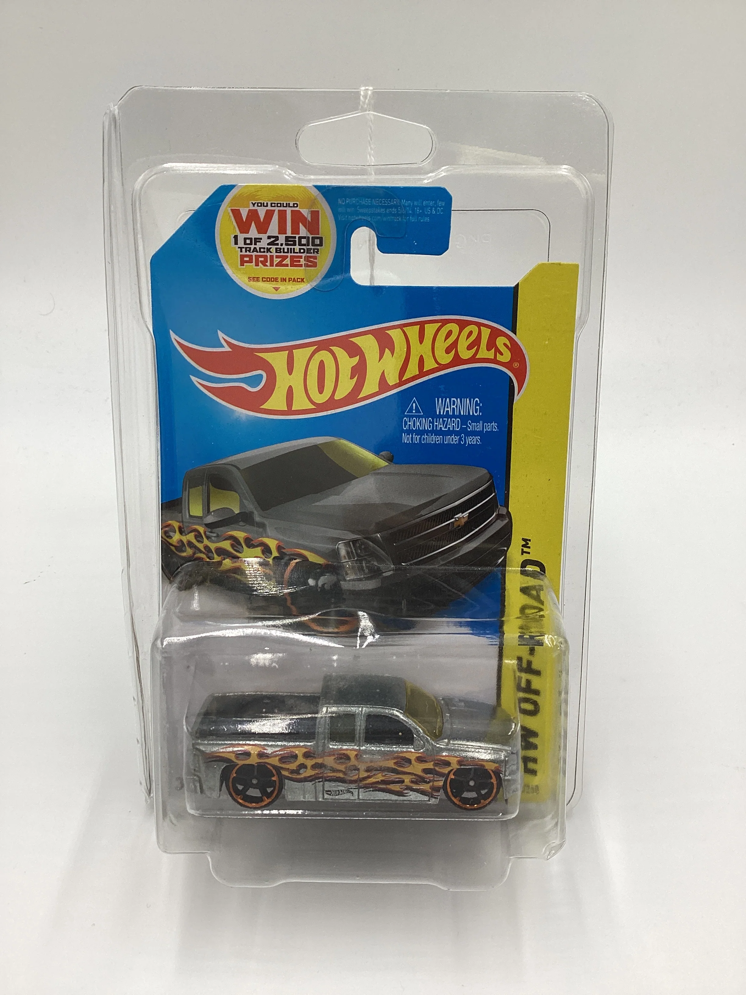 2014 Hot Wheels Off-Road #132 Zamac Chevy Silverado W/Protector *See Description* - Image 9