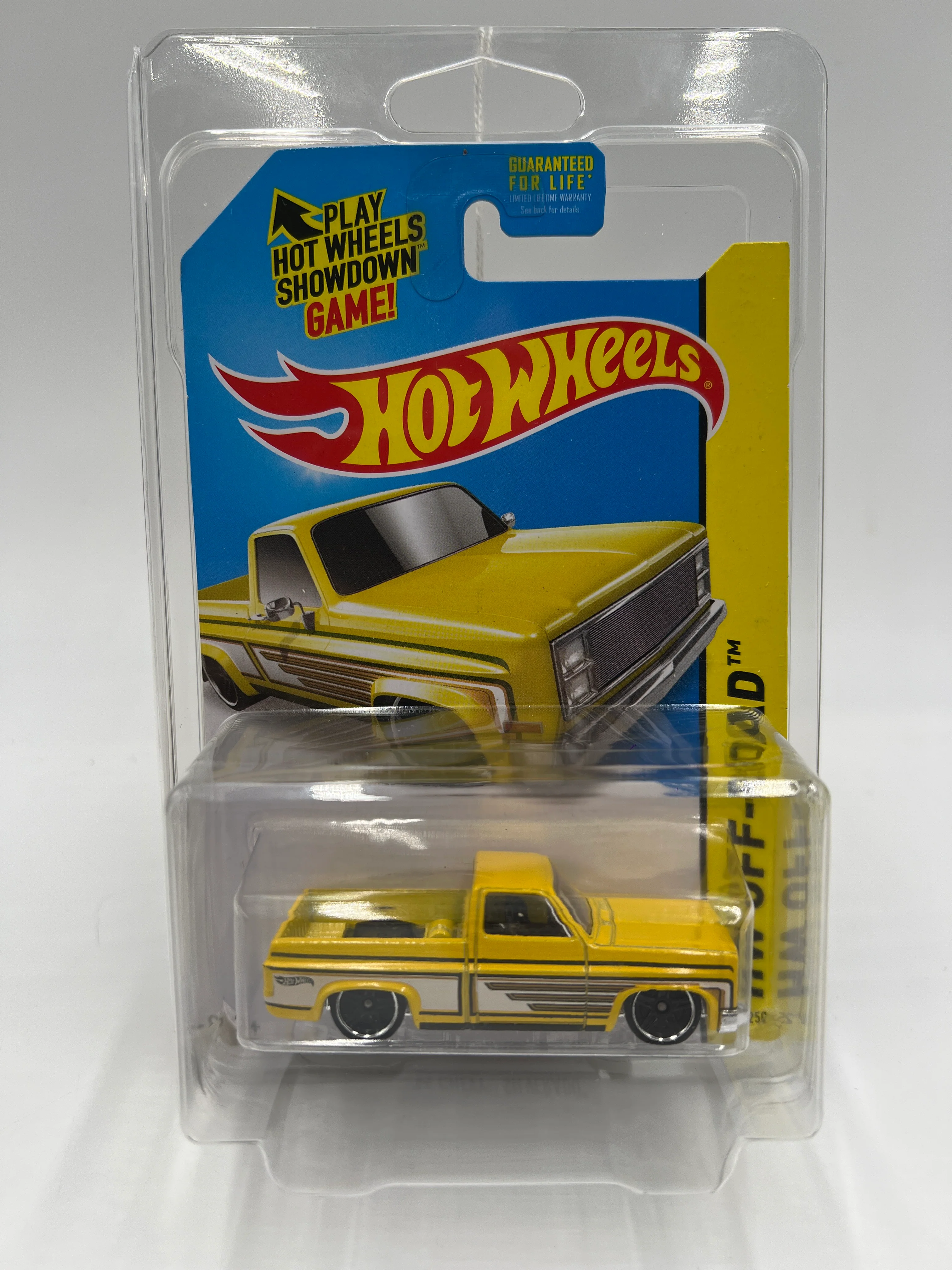 2014 Hot Wheels Off-Road #136 83 Chevy Silverado Yellow W/Protector - Image 8