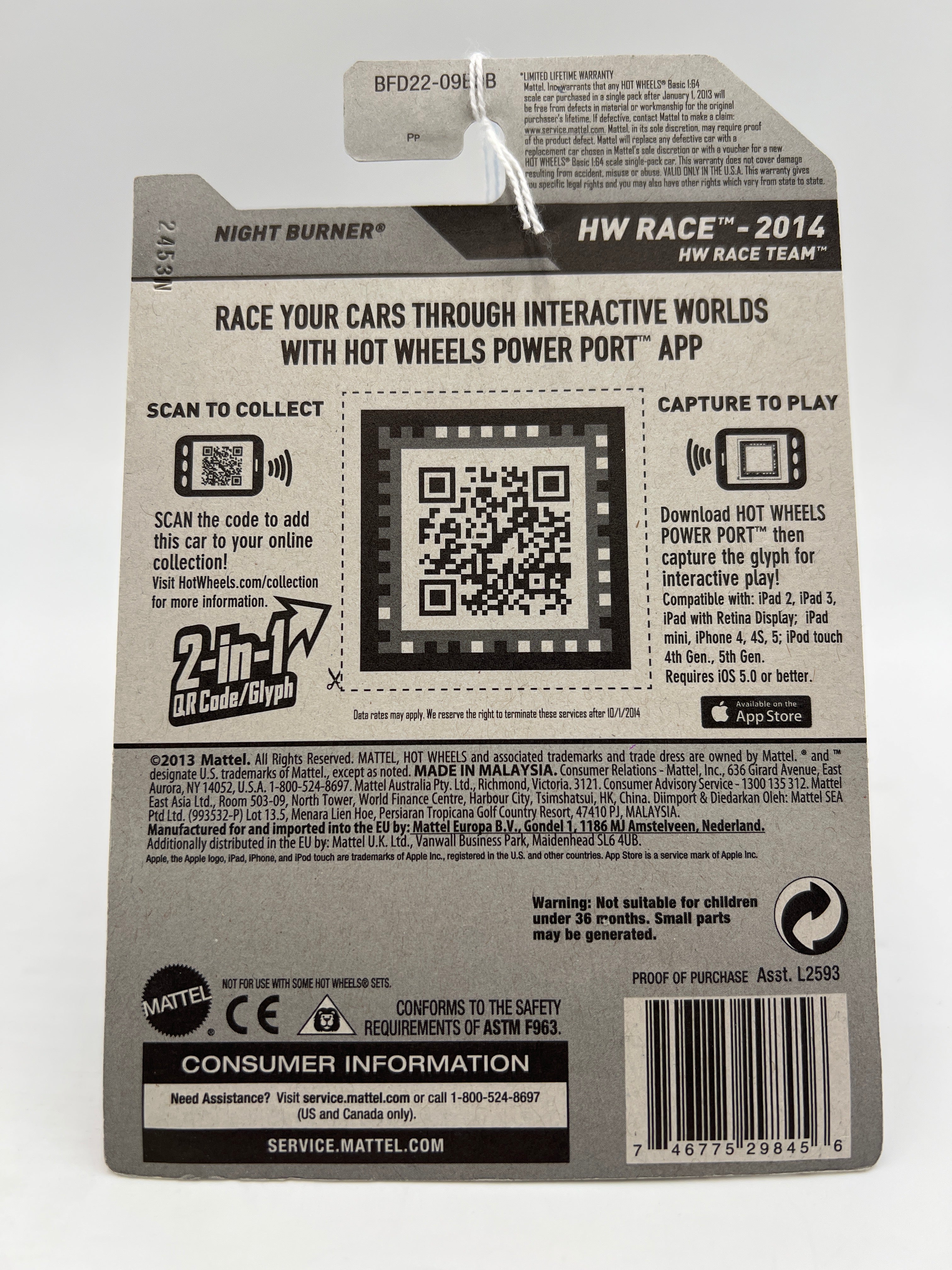 2014 Hot Wheels Race Treasure Hunt #147 Night Burner Blue 277C - Image 6