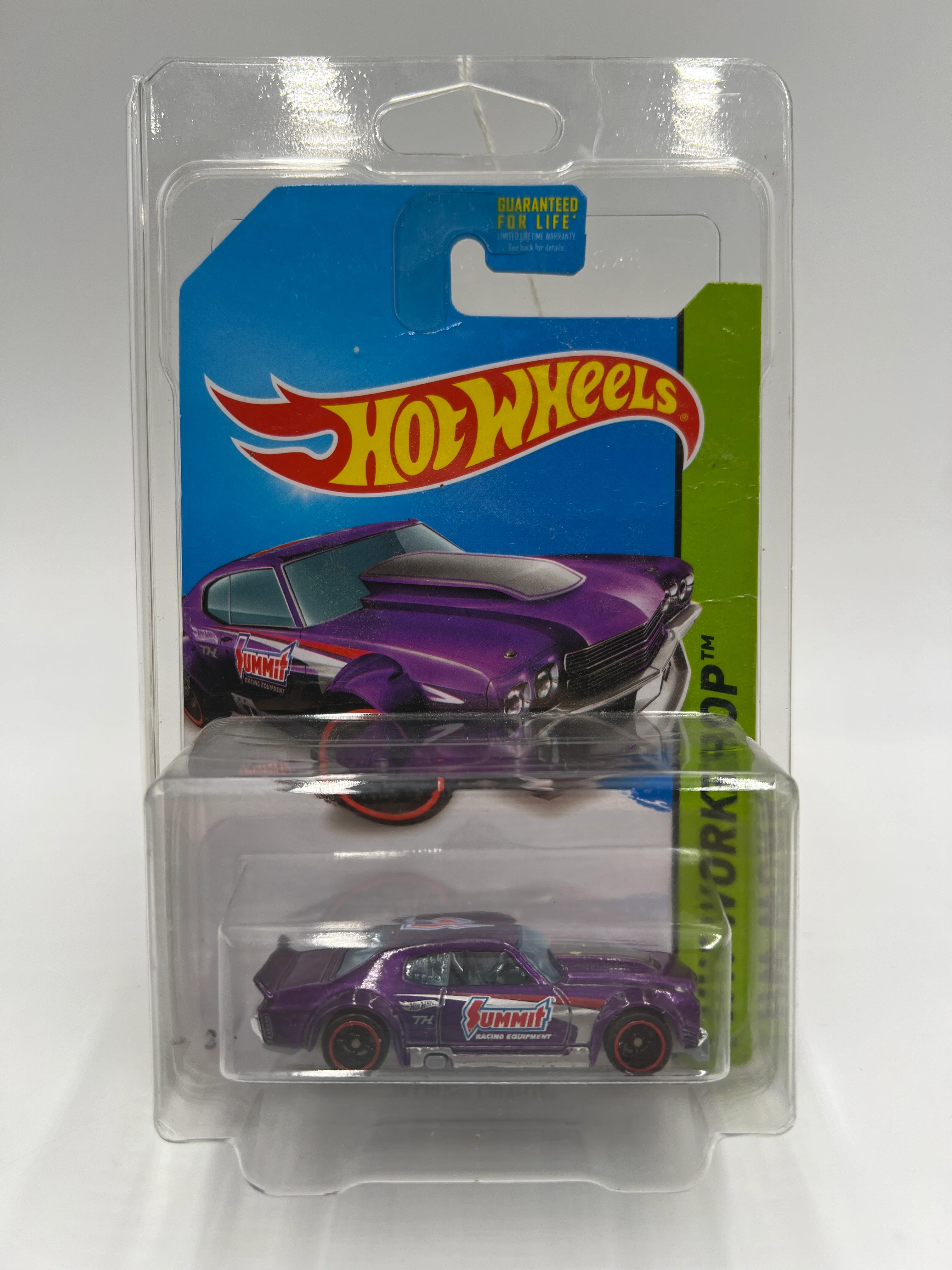2014 Hot Wheels Super Treasure Hunt #243 70 Chevy Chevelle Purple Summit W/Protector Bad Card - Image 9