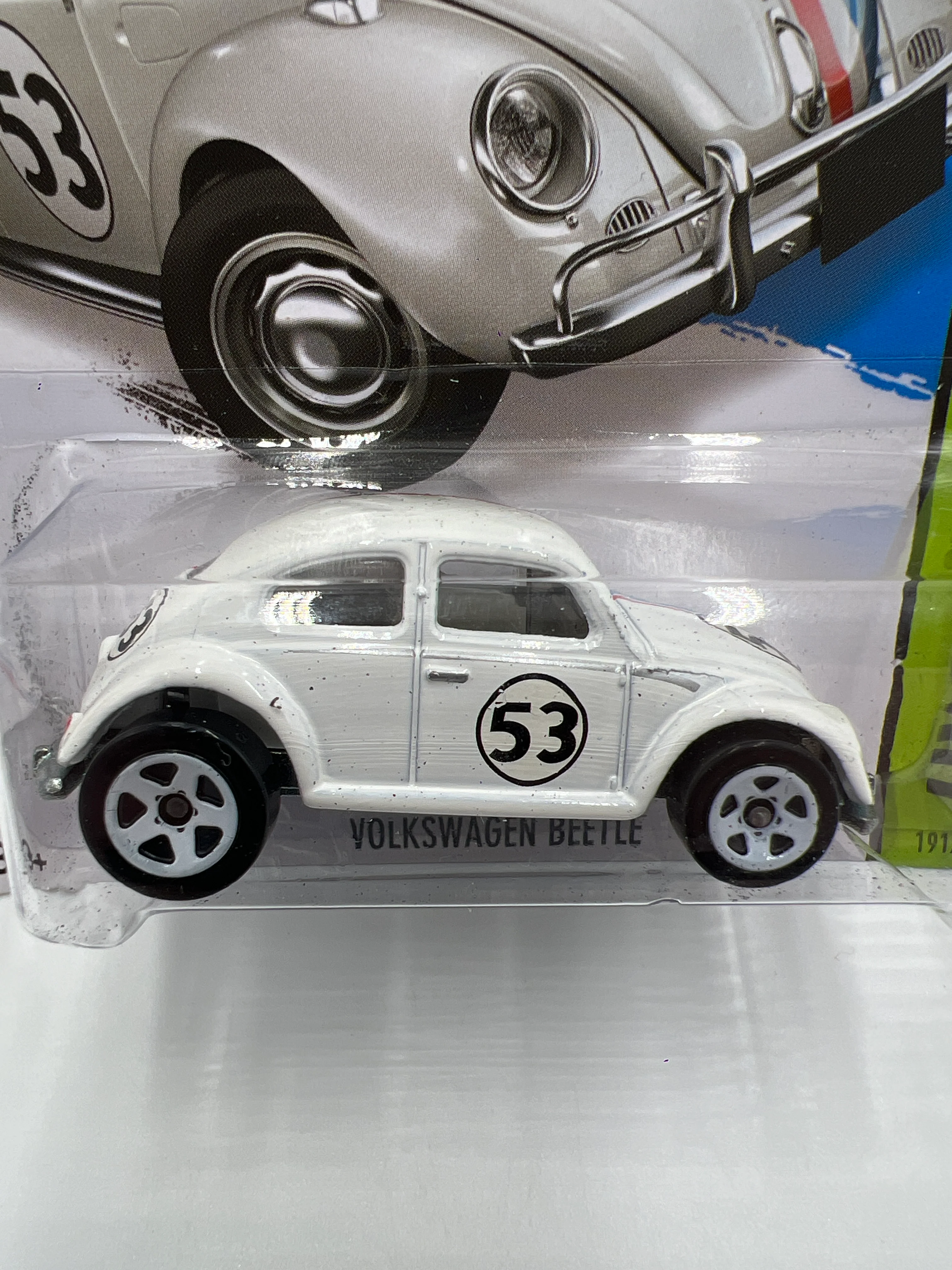 2014 Hot Wheels Workshop #191 Volkswagen Beetle The Love Bug White 117A - Image 3