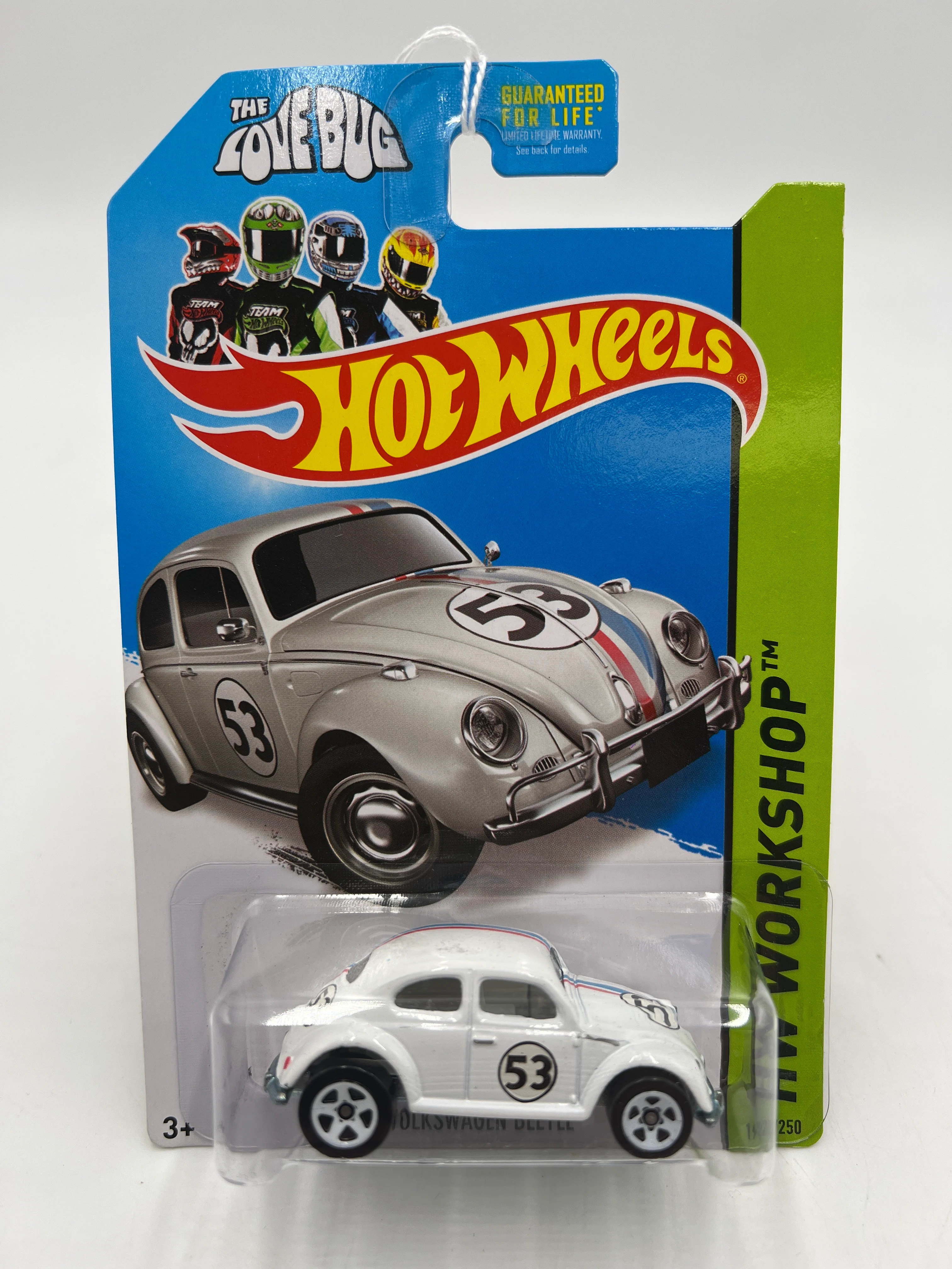 2014 Hot Wheels Workshop #191 Volkswagen Beetle The Love Bug White - Image 2