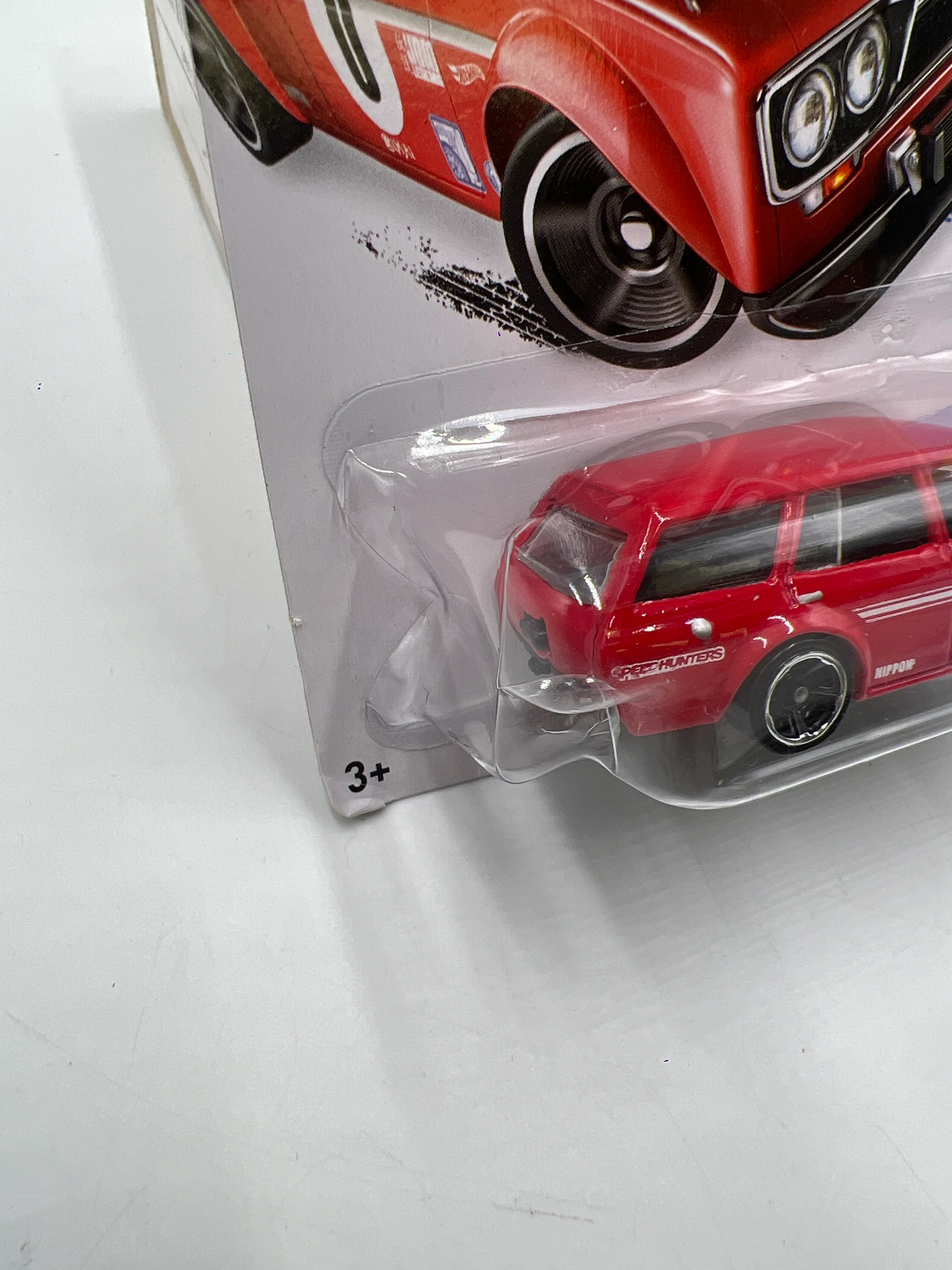 2014 Hot Wheels Workshop #206 71 Datsun Bluebird 510 Wagon Red *Smooth Grille* Blister Damage 88E - Image 6