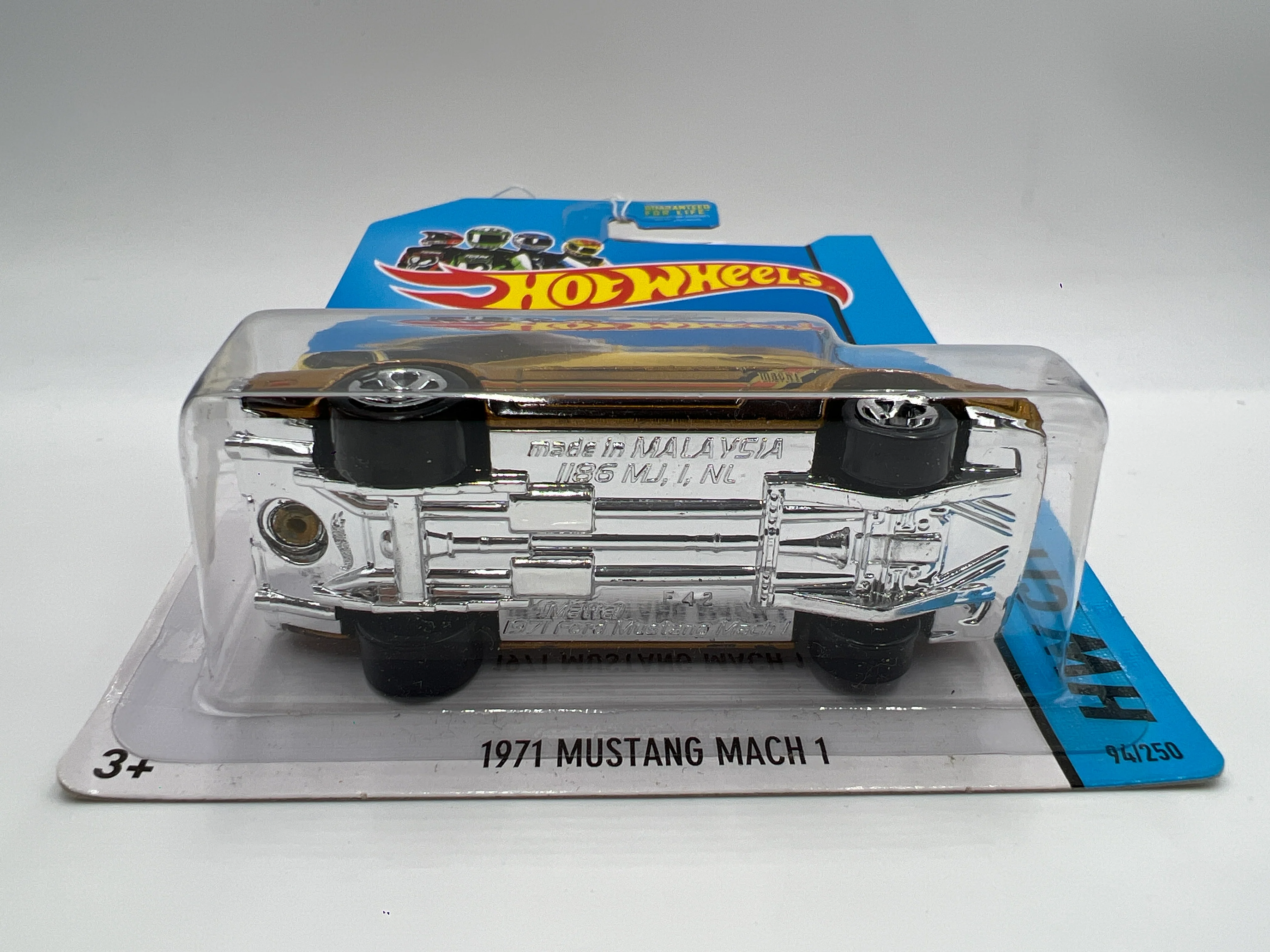 2014 Hot Wheels City #94 1971 Mustang Mach 1 Gold 21D - Image 5