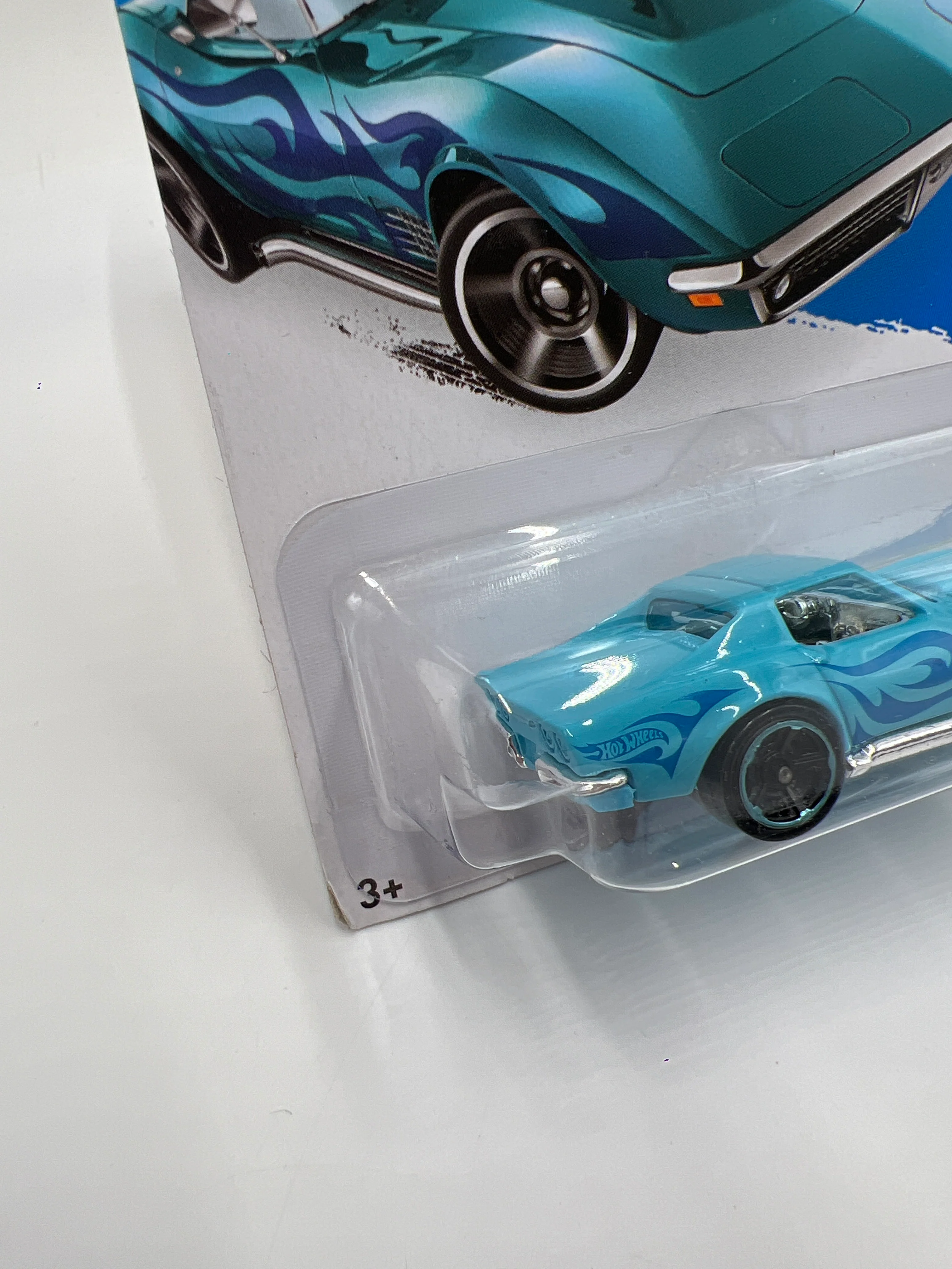2014 Hot Wheels Workshop #209 Kmart Exclusive 69 Corvette Light Blue 239B - Image 4