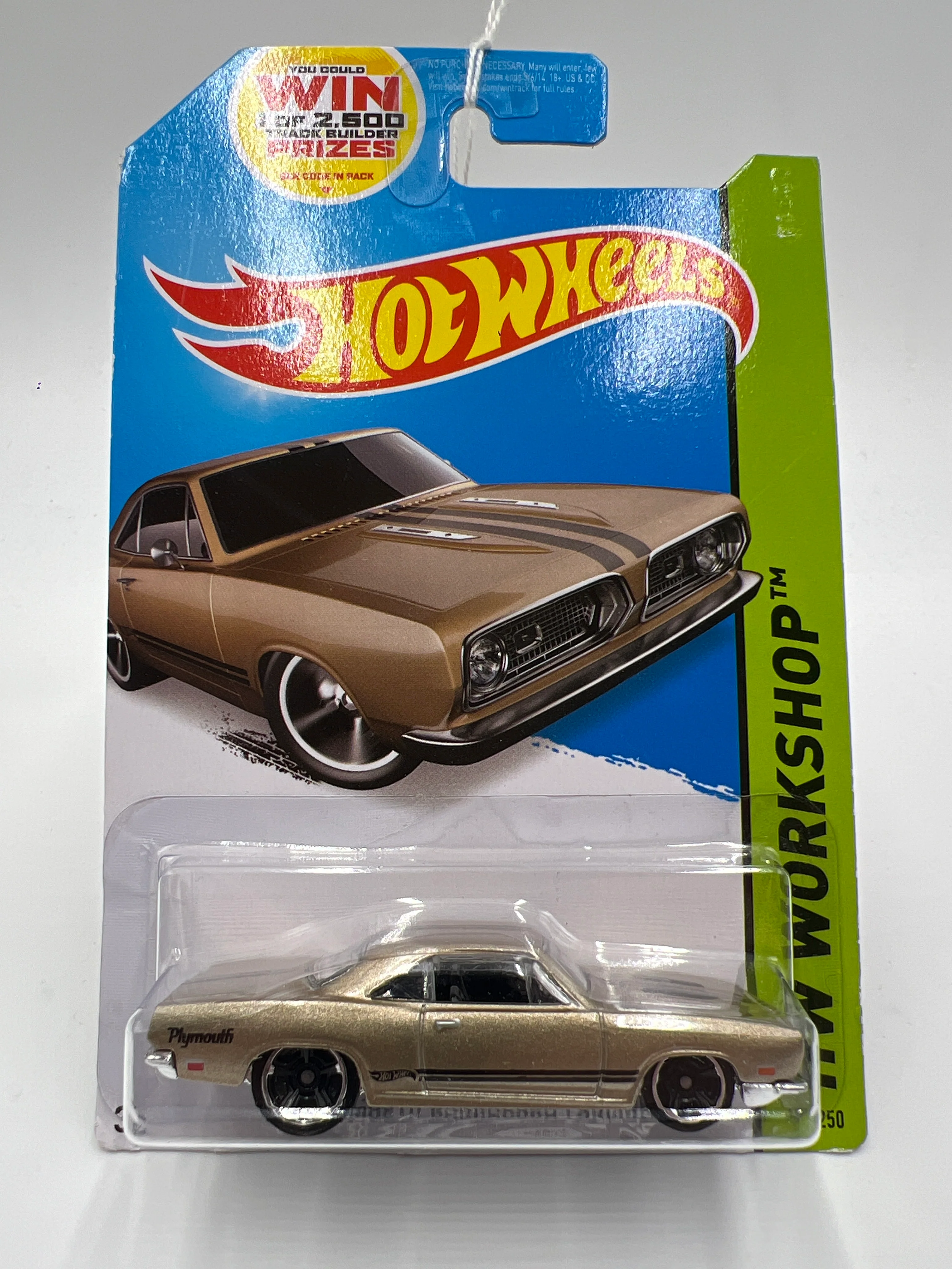 2014 Hot Wheels Workshop #239 68 Plymouth Barracuda Formula S Gold 51D - Image 2