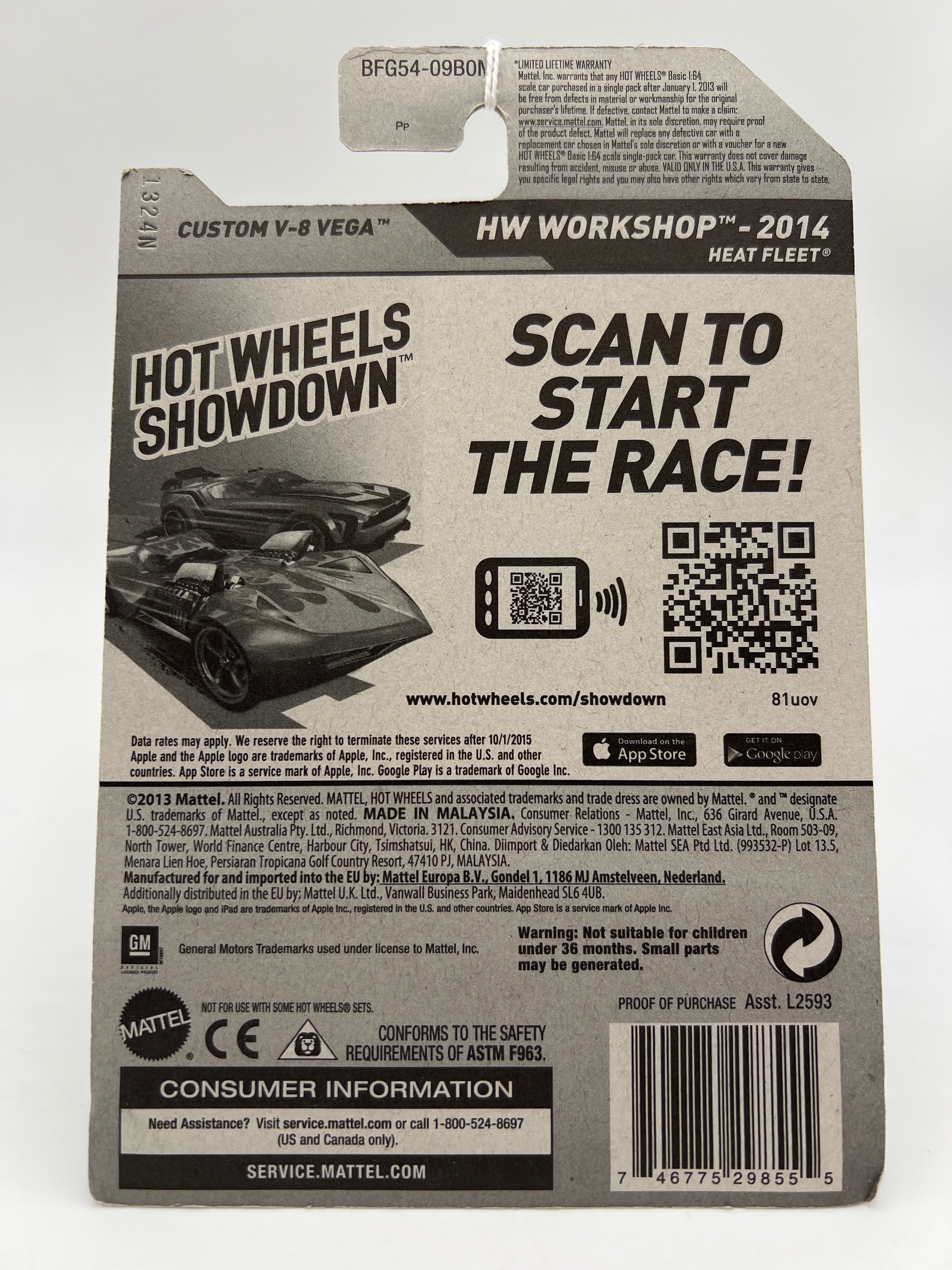2014 Hot Wheels Workshop #220 Custom V8 Vega Red 10B - Image 7