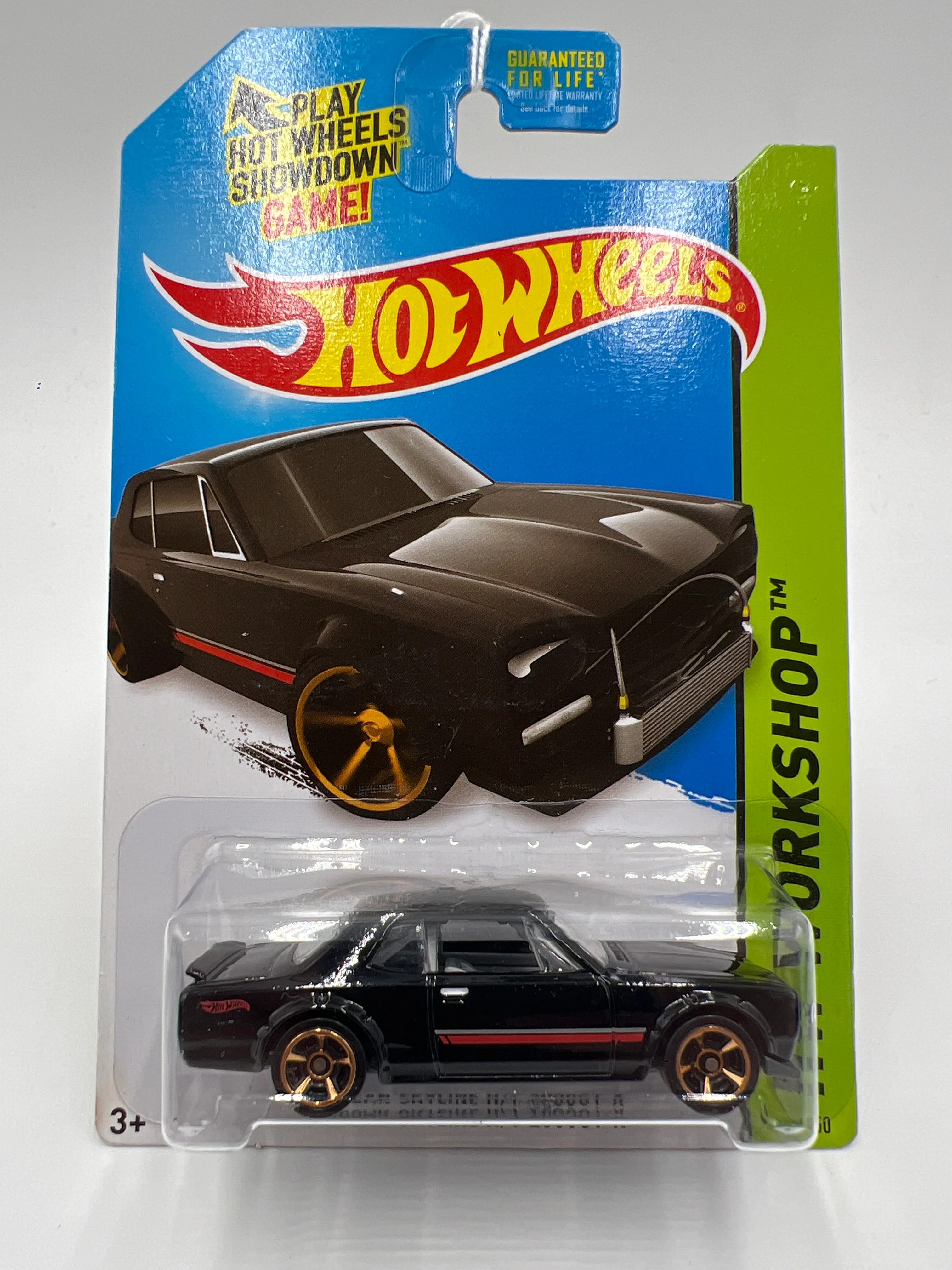 2014 Hot Wheels Workshop #225 W/Roll Cage Nissan Skyline H/T 2000GT-X Black SR - Image 2