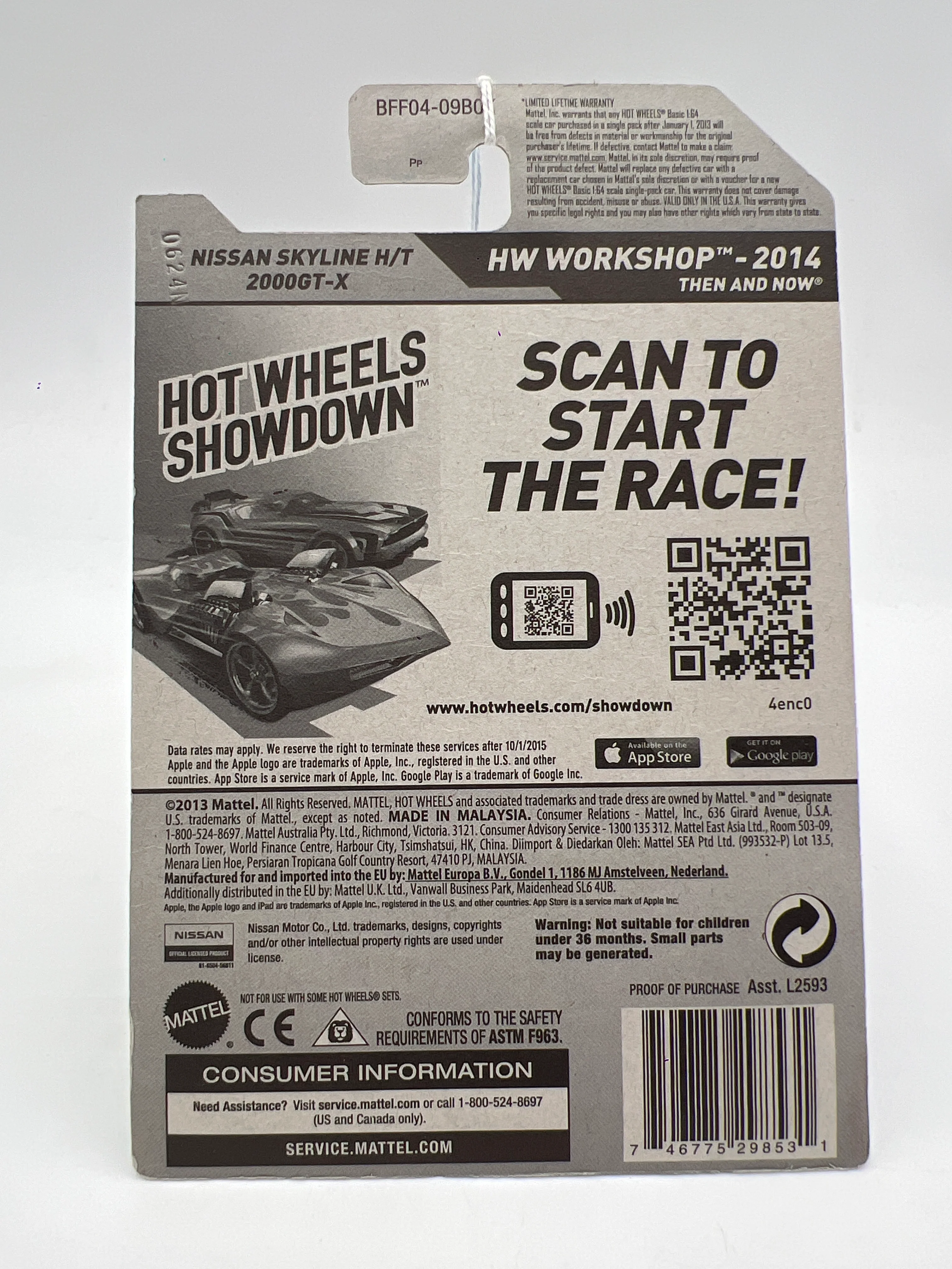 2014 Hot Wheels Workshop #225 W/Roll Cage Nissan Skyline H/T 2000GT-X Black SR - Image 8