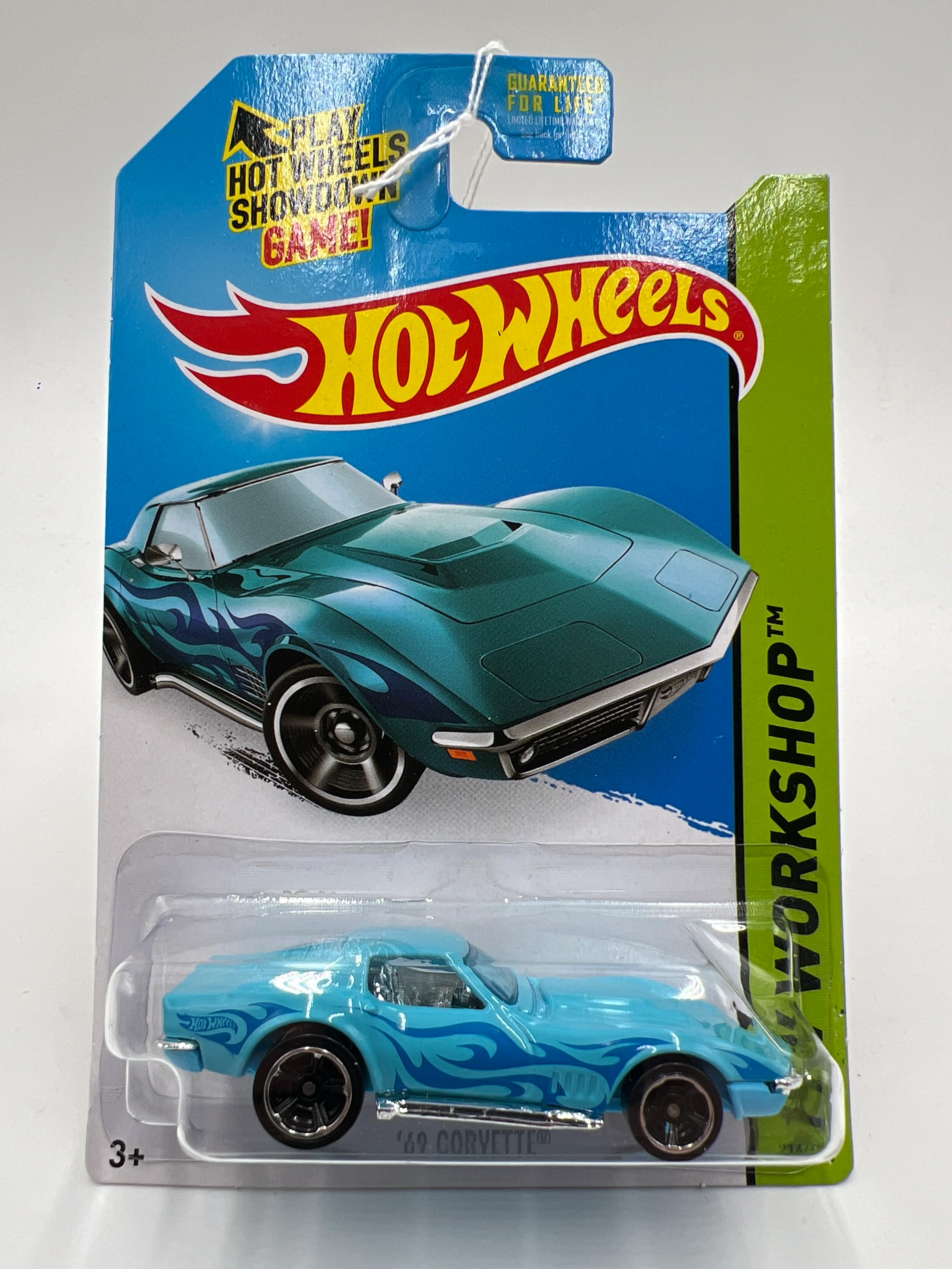 2014 Hot Wheels Kmart Exclusive Workshop #214 69 Corvette Light Blue 235F - Image 2