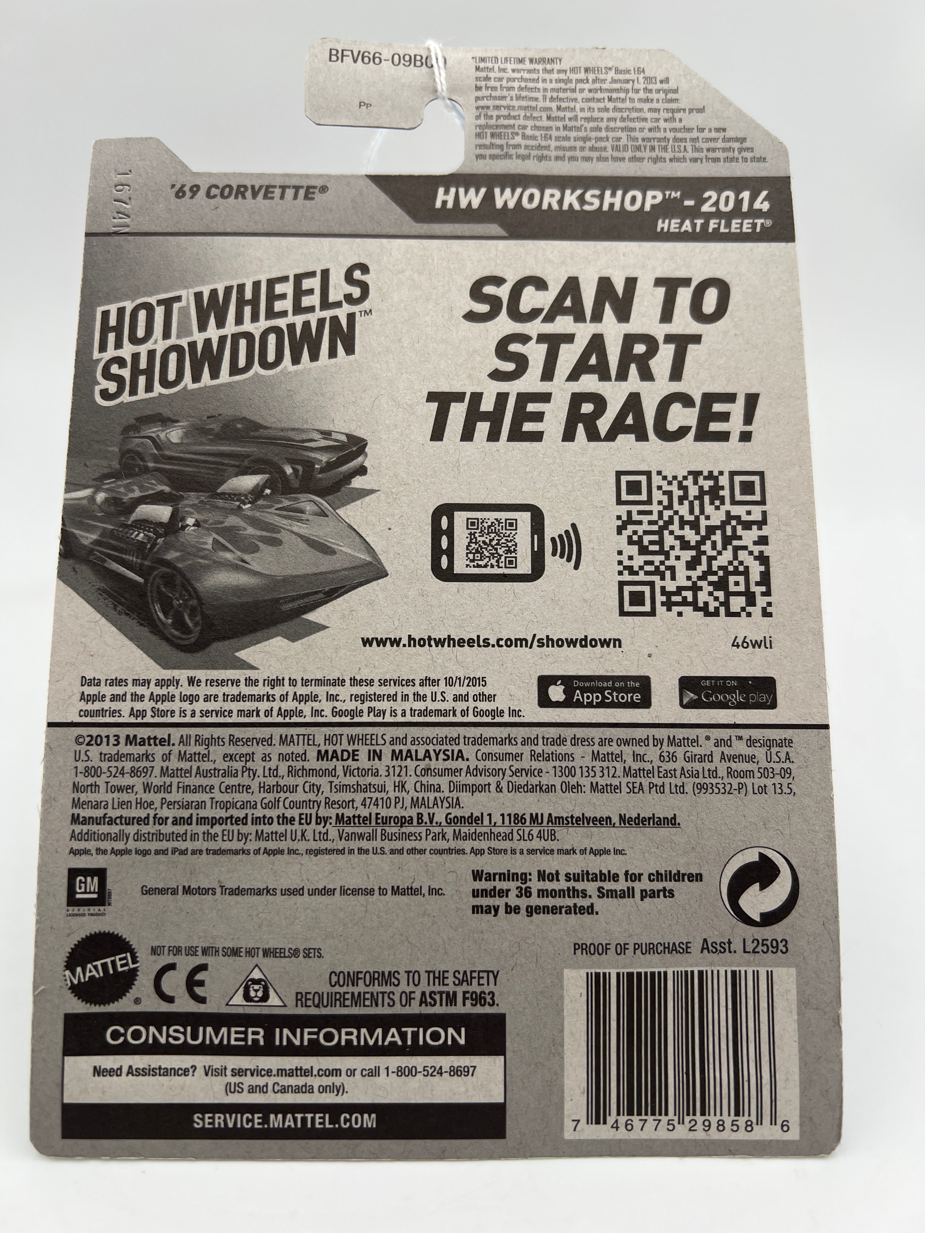 2014 Hot Wheels Kmart Exclusive Workshop #214 69 Corvette Light Blue 235F - Image 7