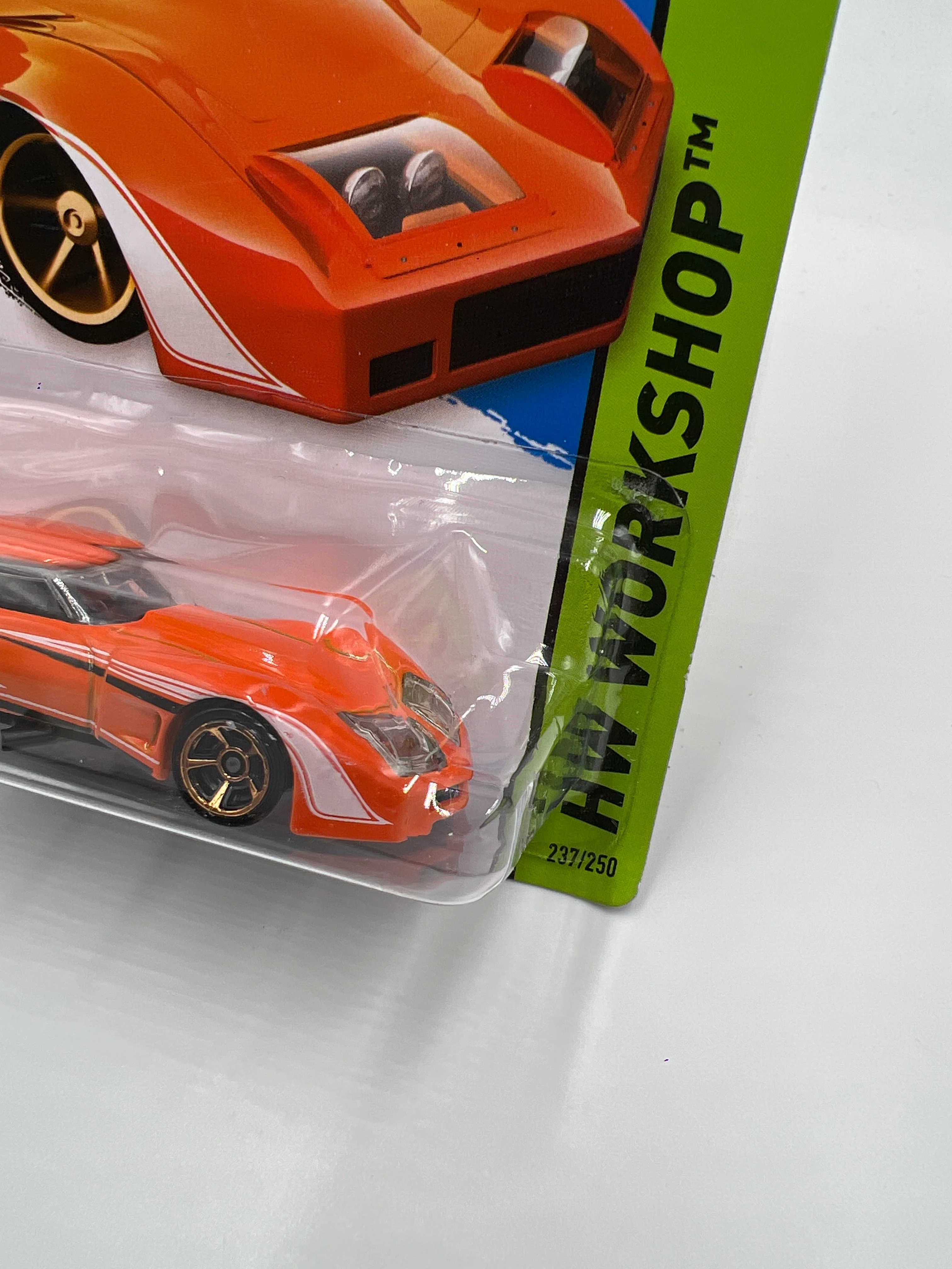 2014 Hot Wheels Workshop #237 76 Greenwood Corvette Orange (Card Not Perfect) 14G - Image 4