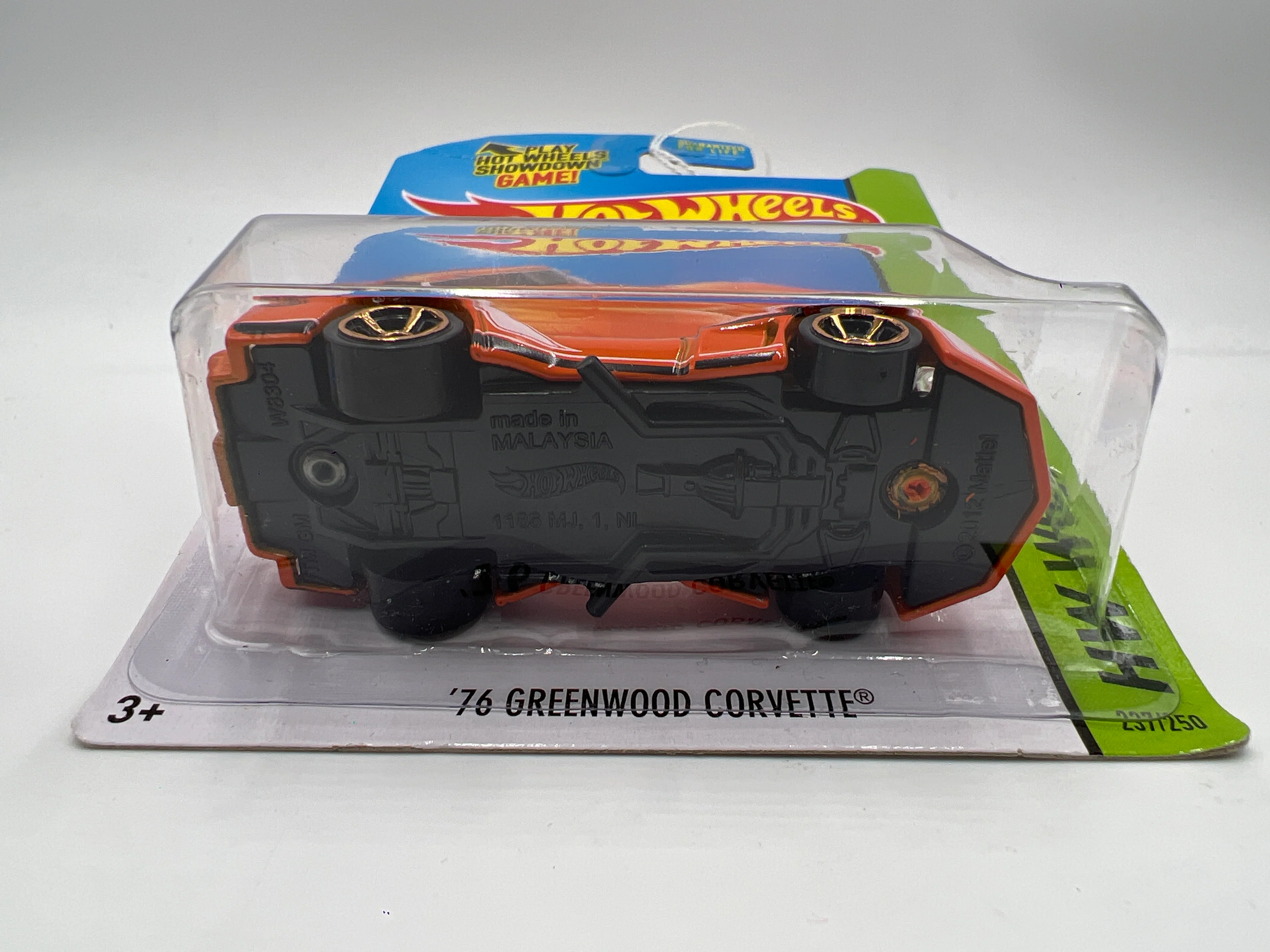 2014 Hot Wheels Workshop #237 76 Greenwood Corvette Orange (Card Not Perfect) 14G - Image 7
