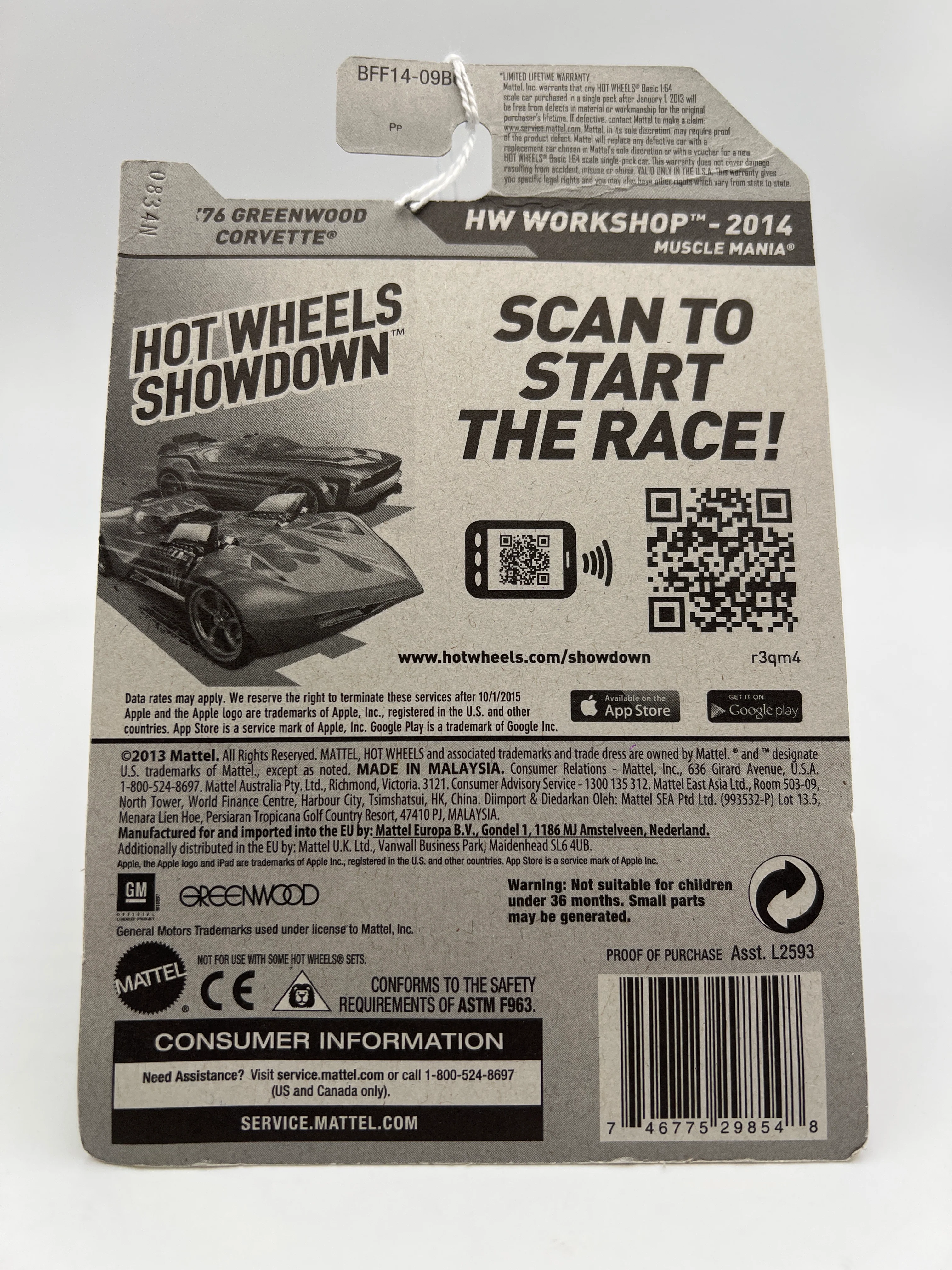 2014 Hot Wheels Workshop #237 76 Greenwood Corvette Orange (Card Not Perfect) 14G - Image 8