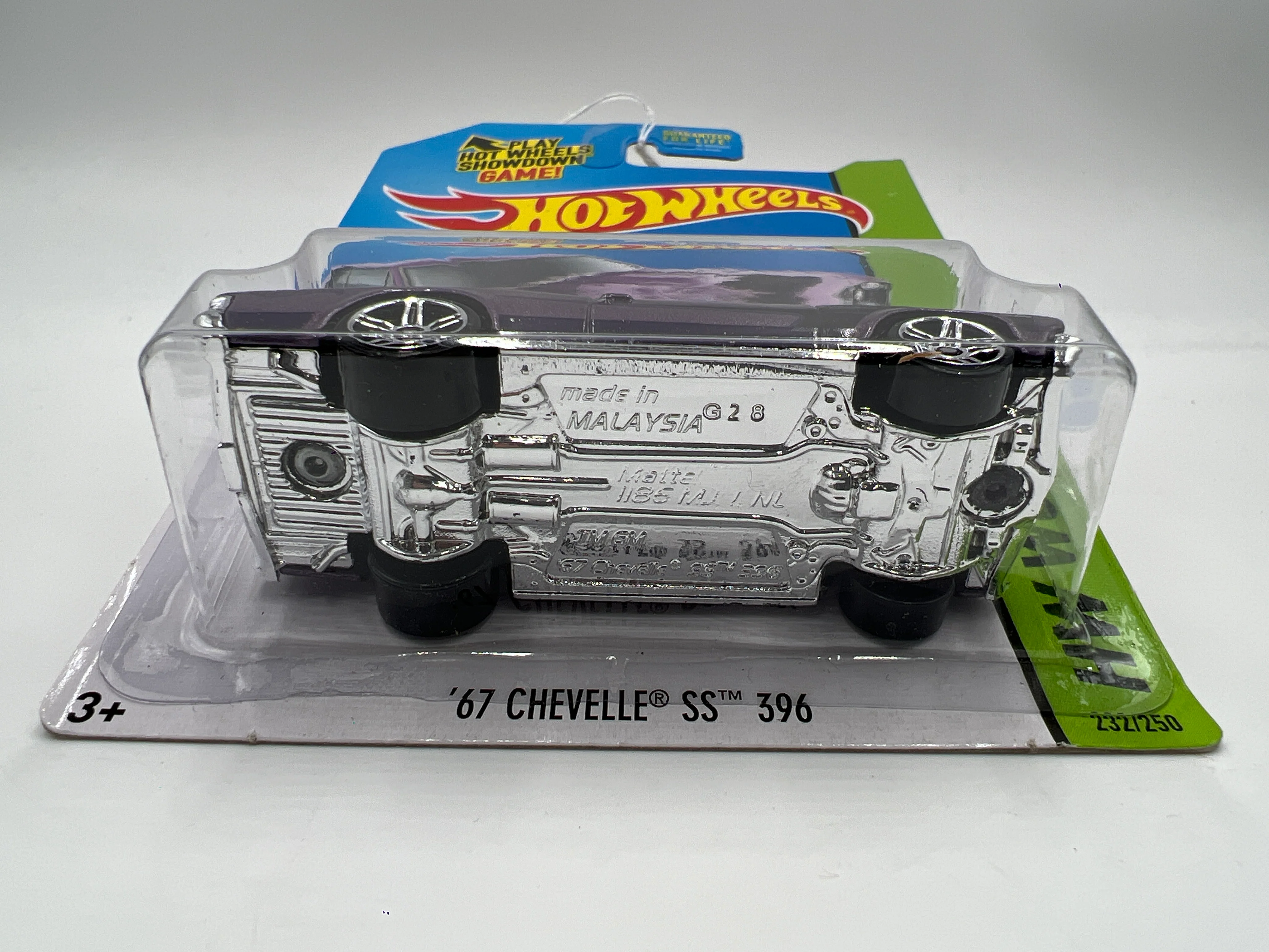 2014 Hot Wheels Workshop #232 67 Chevelle SS 396 Purple 16B - Image 6