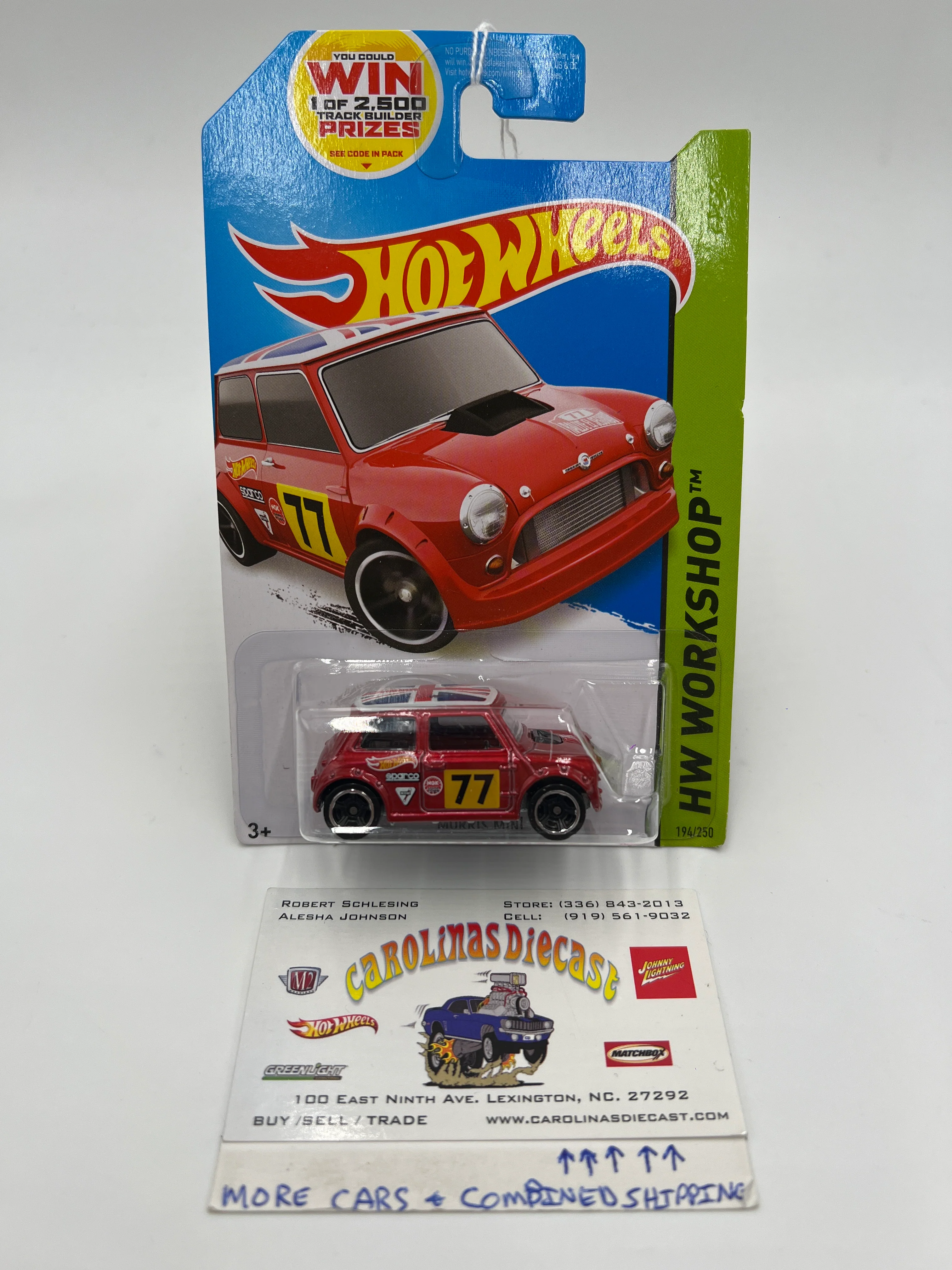 2014 Hot Wheels Workshop #194 Morris Mini Red 64B