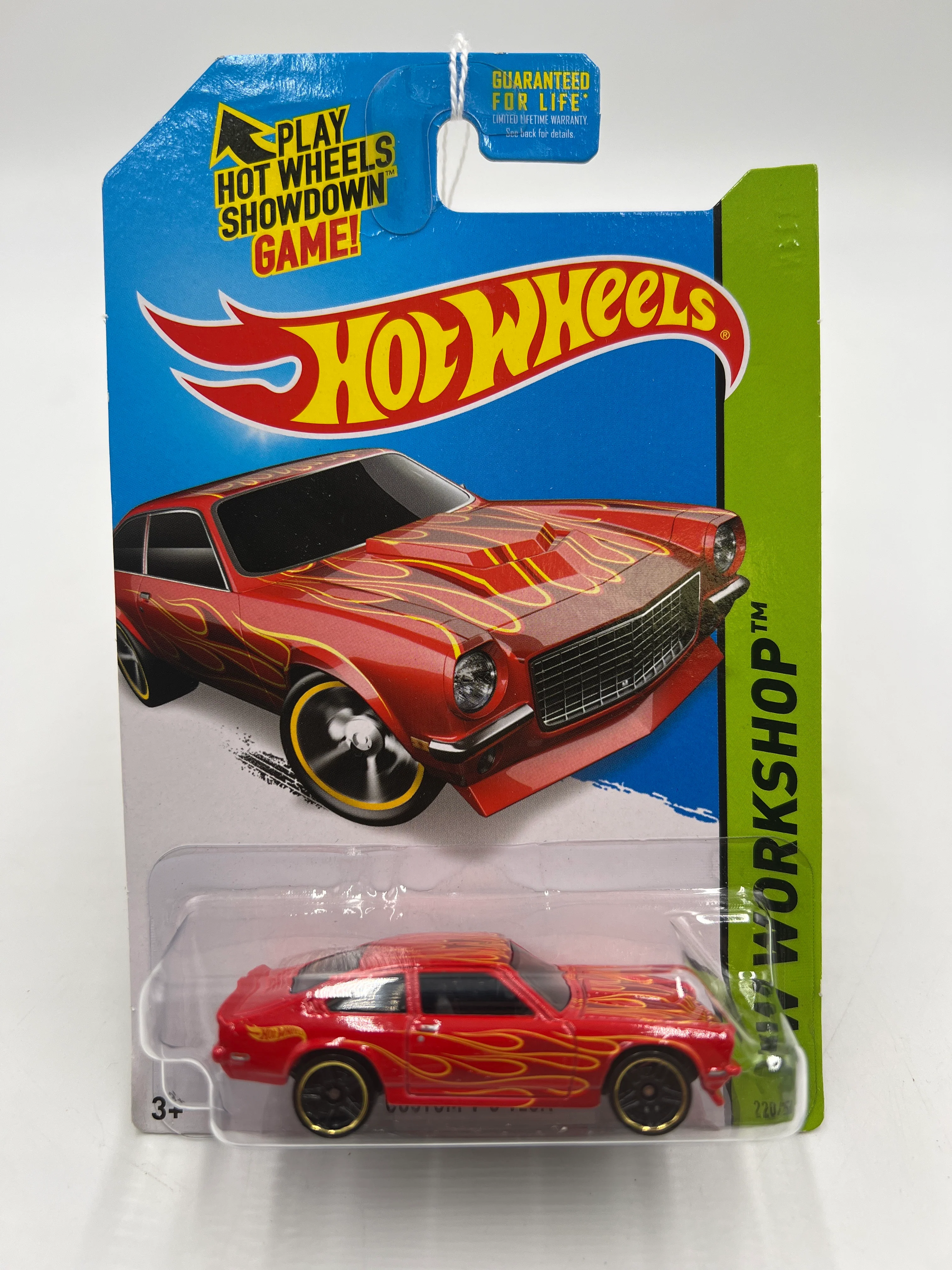 2014 Hot Wheels Workshop #220 Custom V8 Vega Red Vein Top Back 6H - Image 2